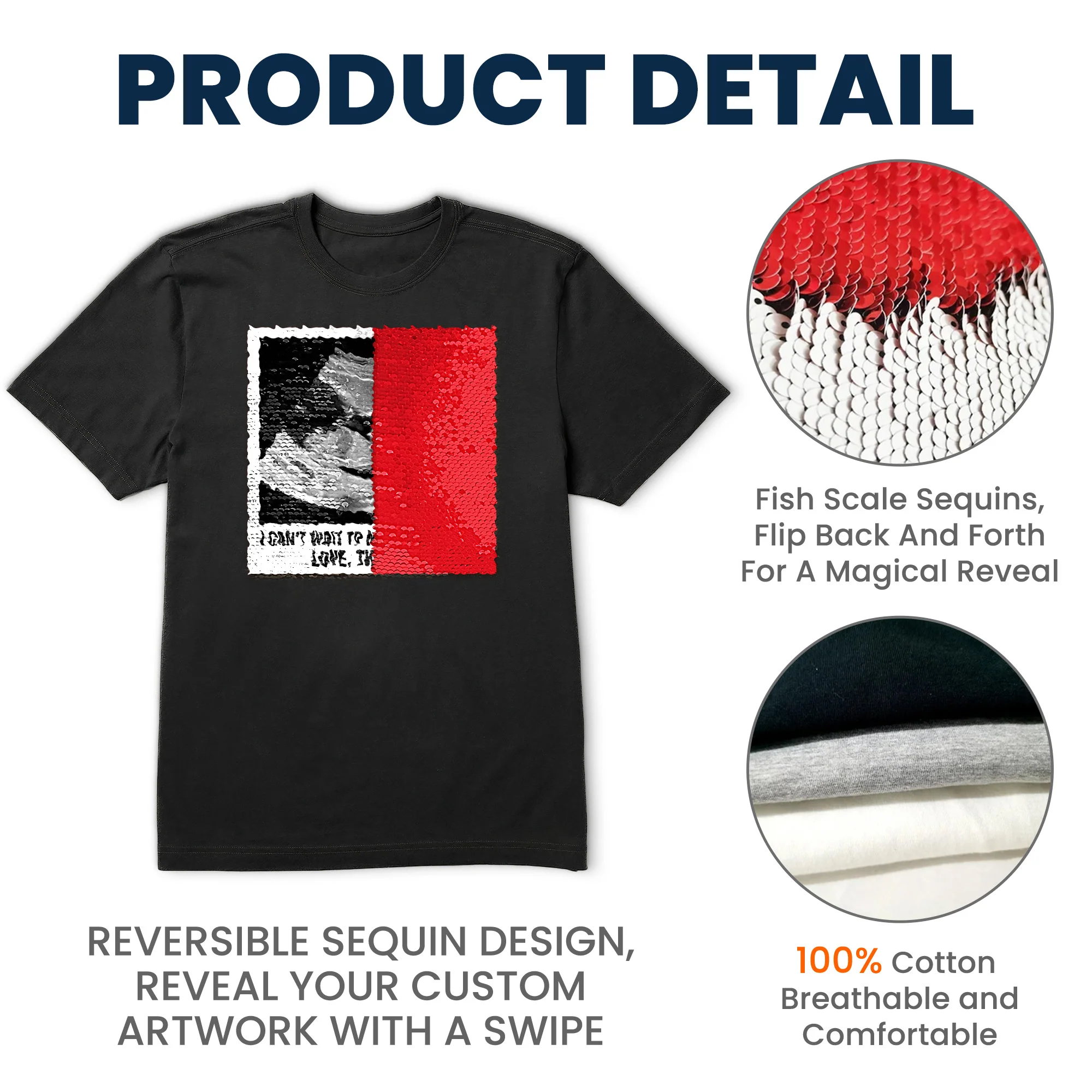I Can't Wait To Meet You Surprising Gift For Dad To Be - Personalized Photo Sequin Shirt - Image 6