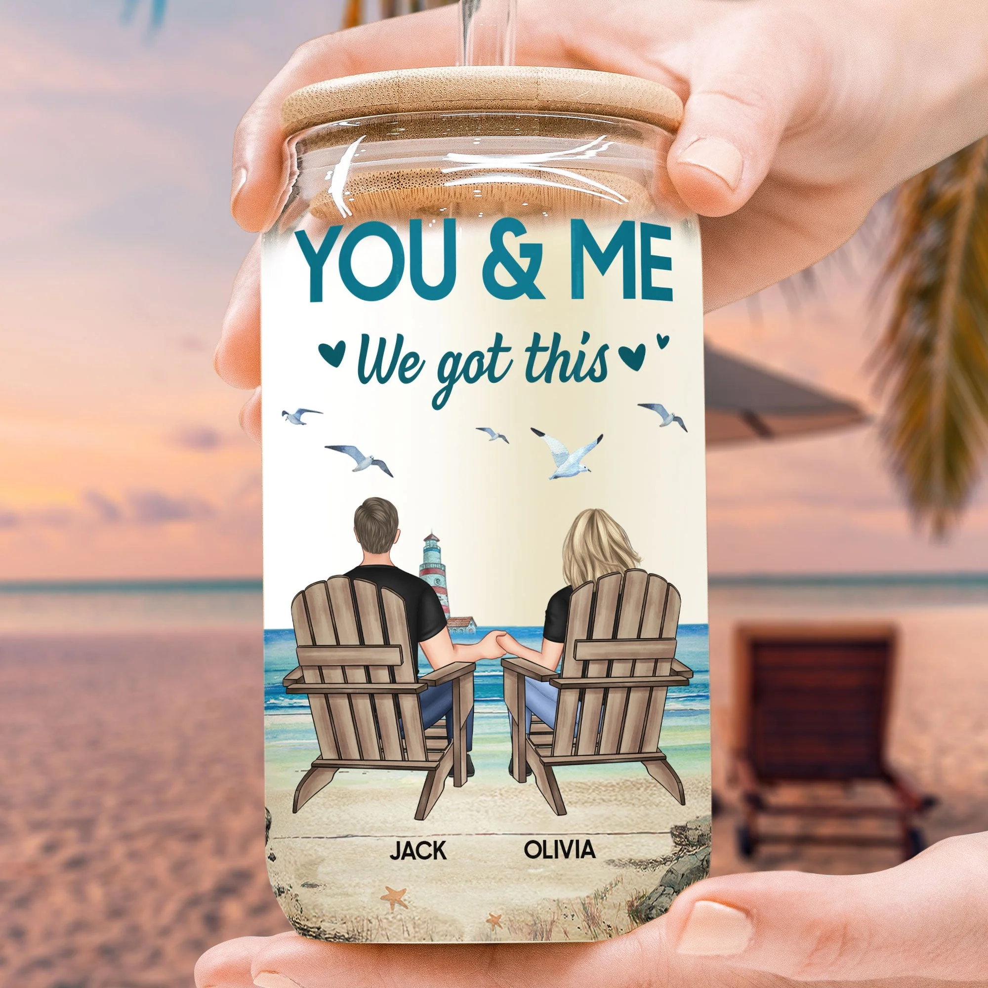 I Choose You To Do Life With - Personalized Clear Glass Cup - Image 2