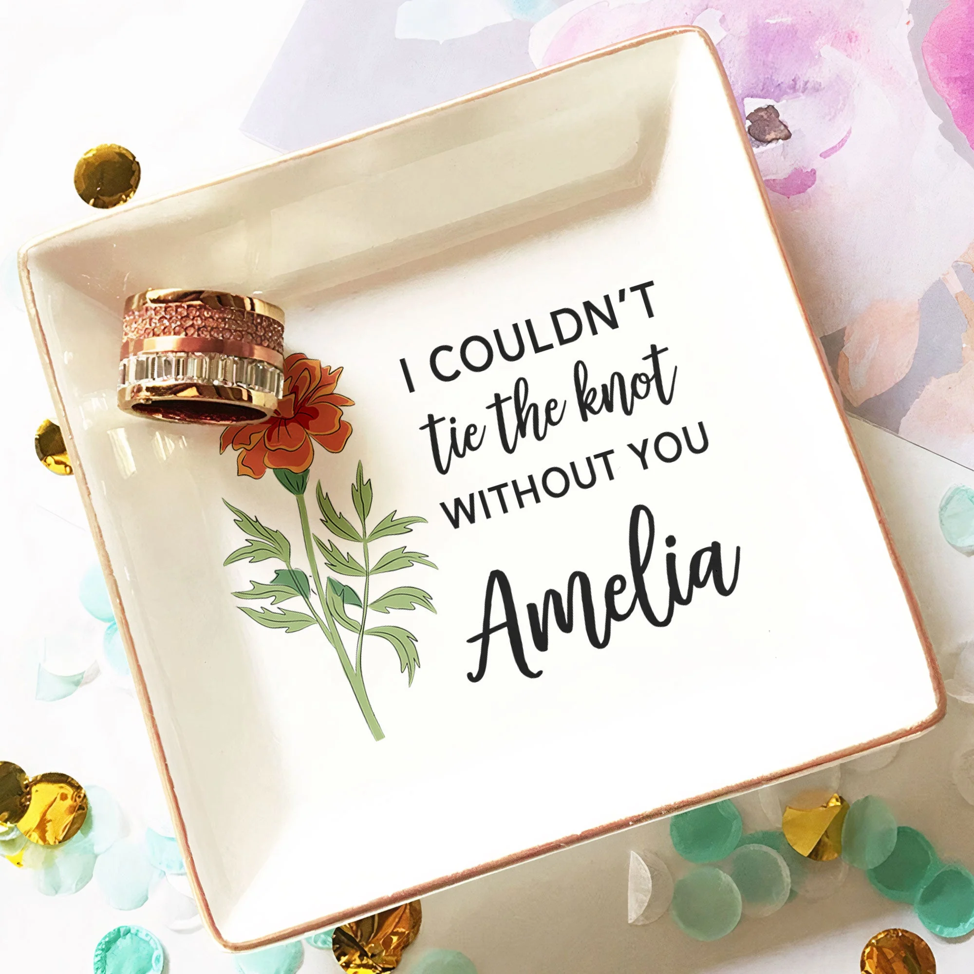 I Couldn't Tie The Knot Without You - Personalized Jewelry Dish - Image 3