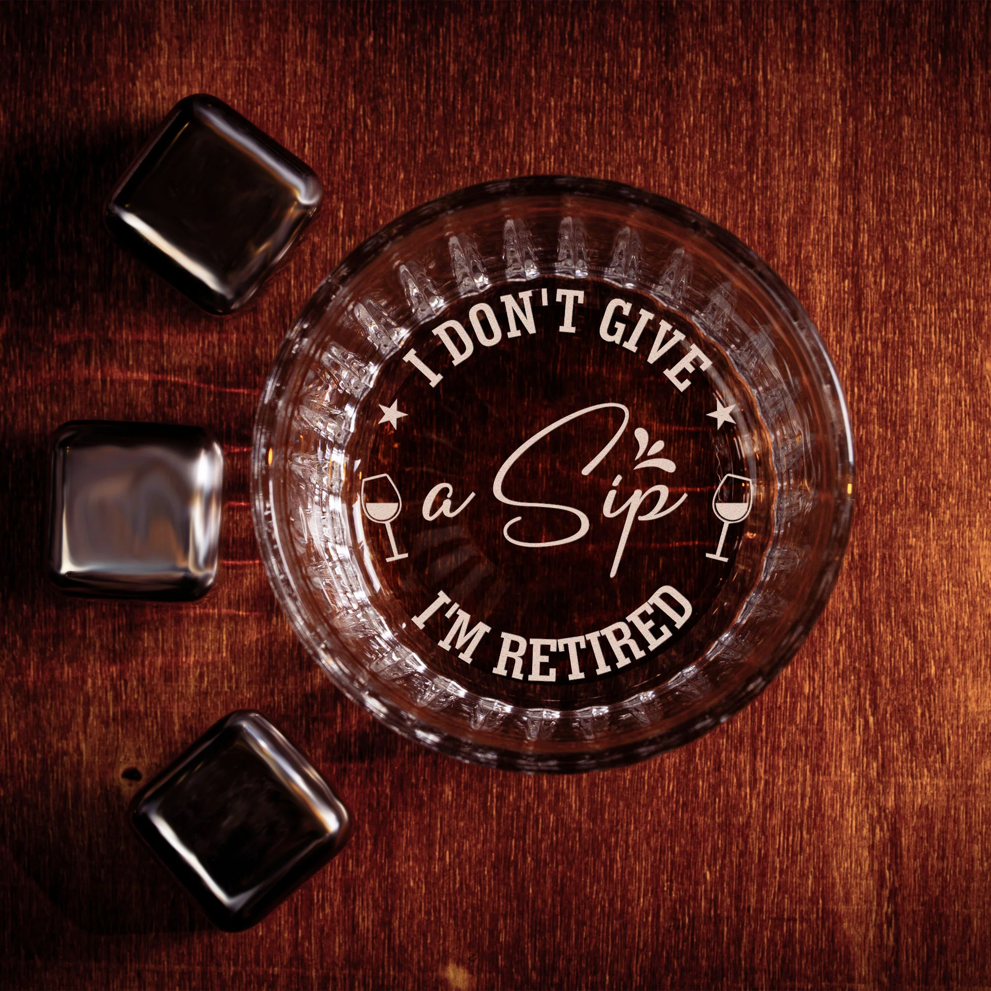 I Don't Give A Sip - Personalized Engraved Whiskey Glass - Image 3