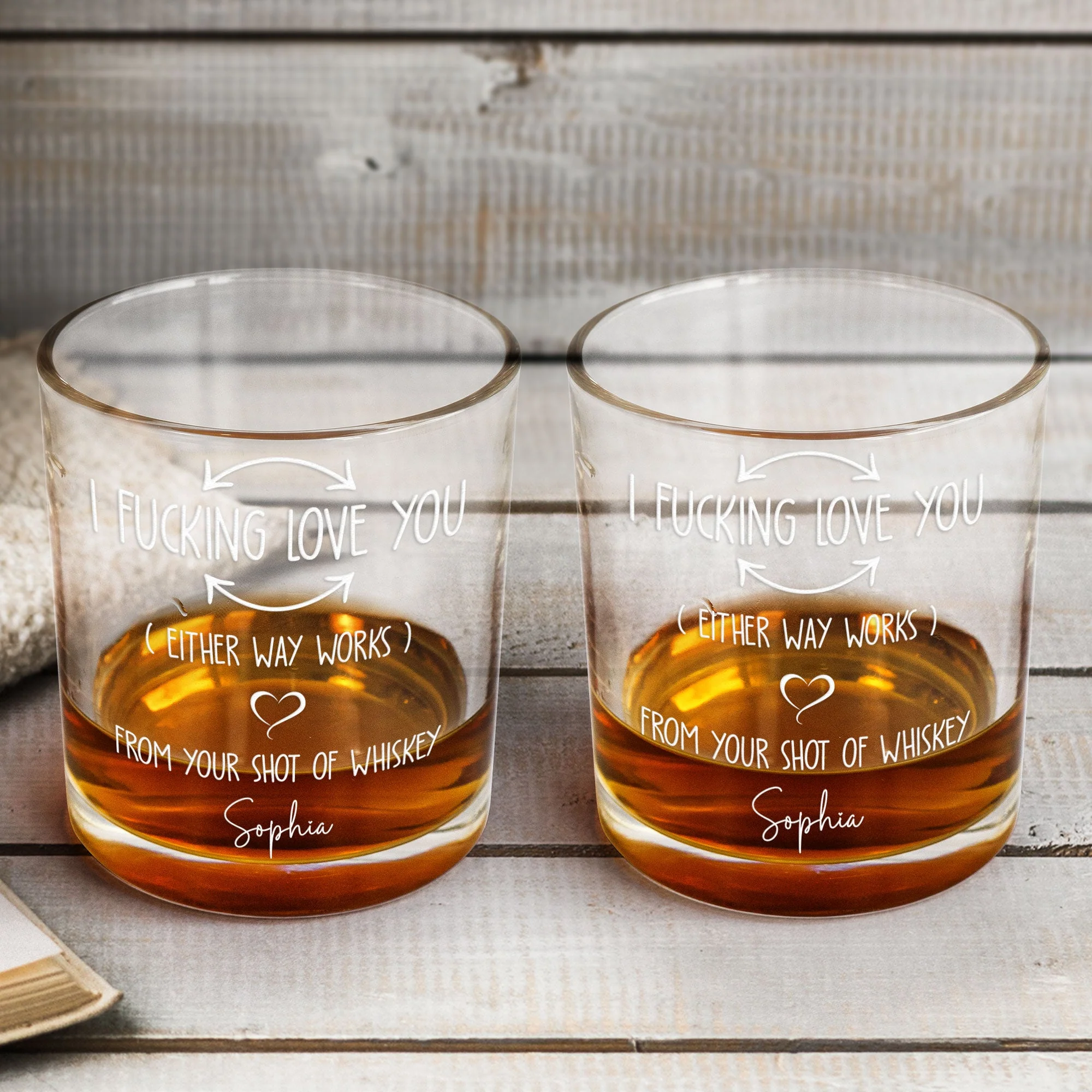 I F-king Love You (Either Way Works) - Personalized Whiskey Glass - Image 4