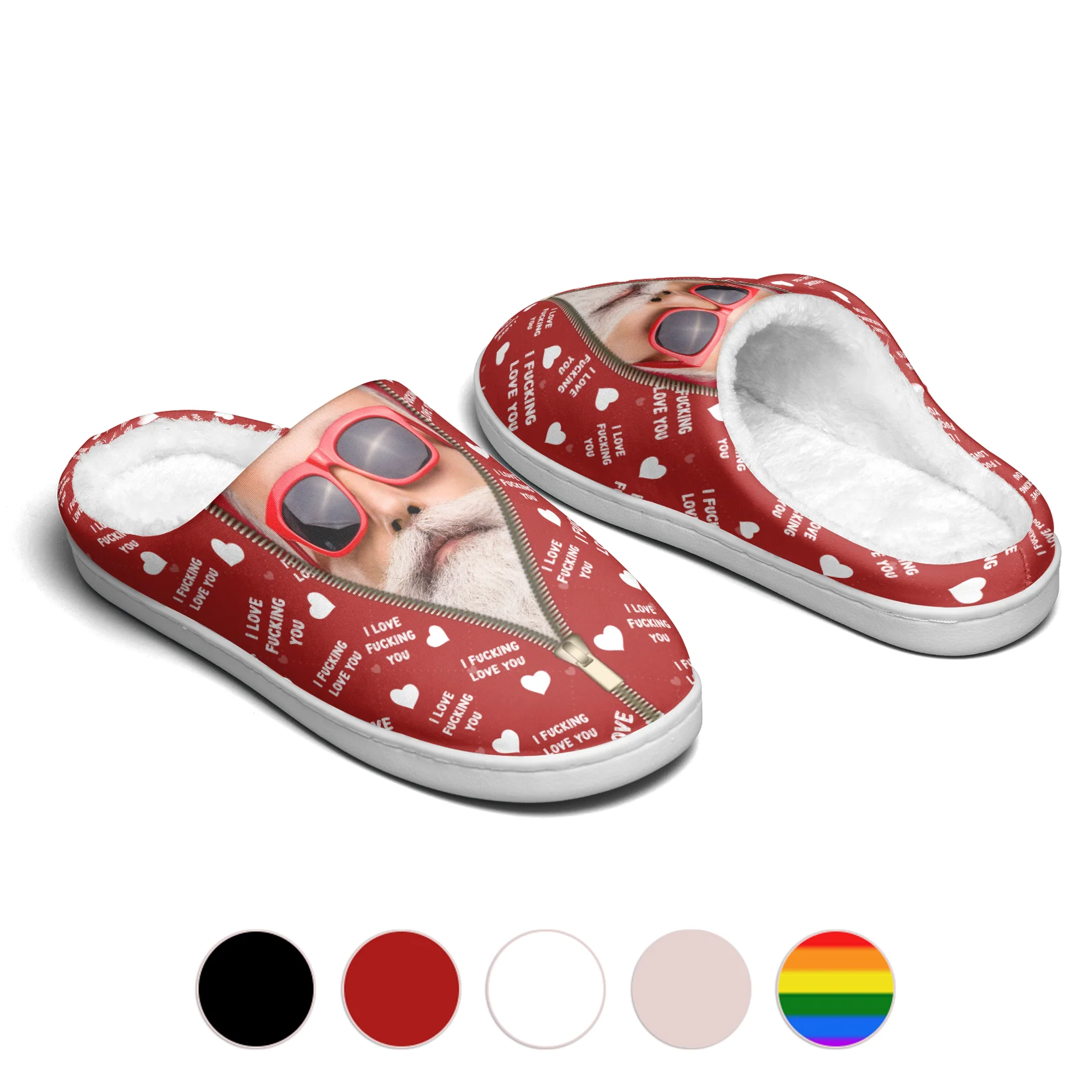 I F* Love You I Love F* You Gift For Him - Personalized Photo Slippers - Image 7