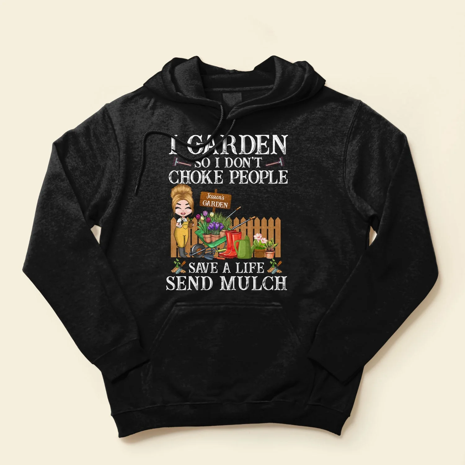 I Garden So I Don't Choke People - Personalized Shirt - Cartoon Gardener - Image 4