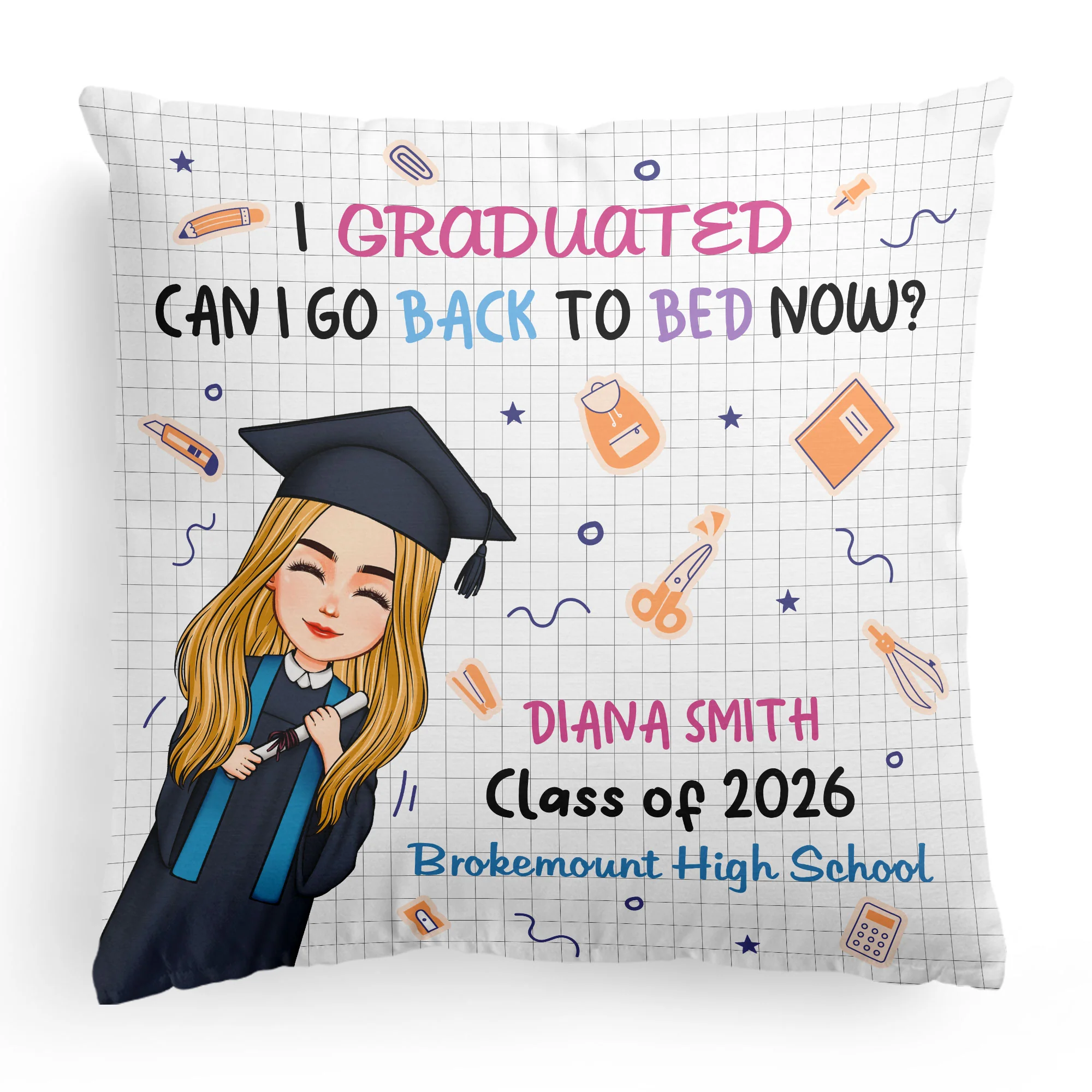 I Graduated - Personalized Pillow (Insert Included) - Image 3
