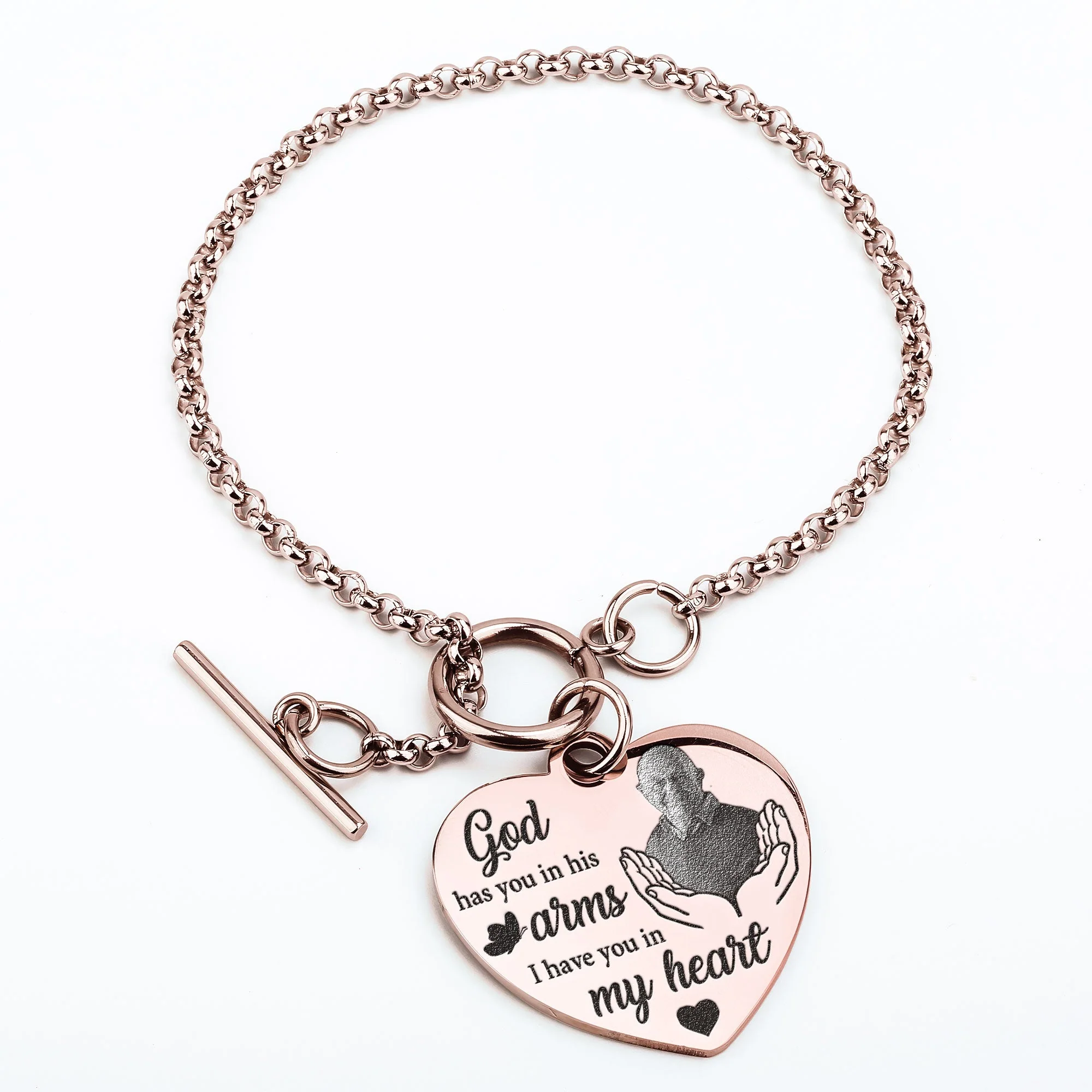 I Have You In My Heart - Personalized Photo Heart Bracelet - Image 7