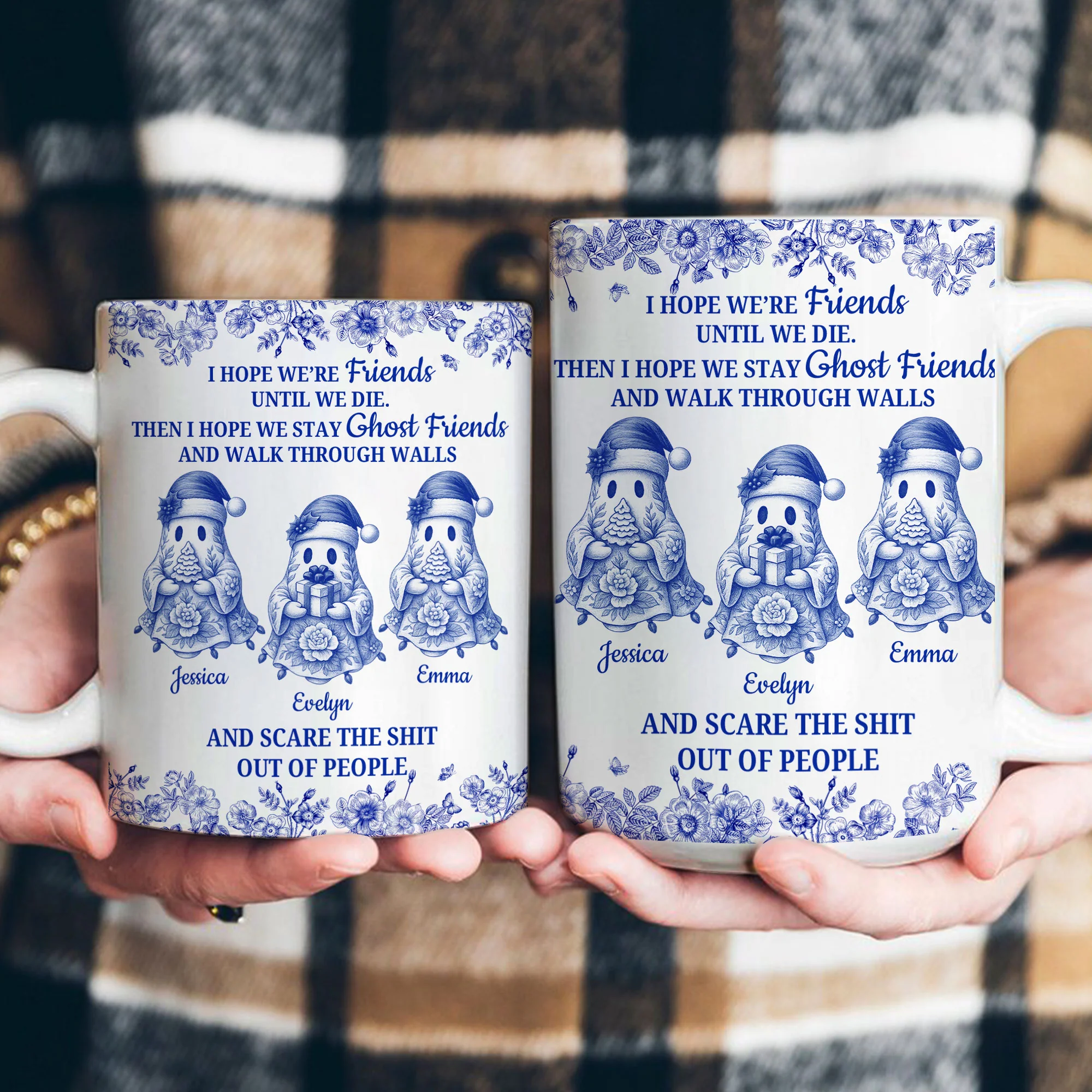I Hope We Stay Ghost Friends Christmas Gift For Friends - Personalized Mug - Image 4