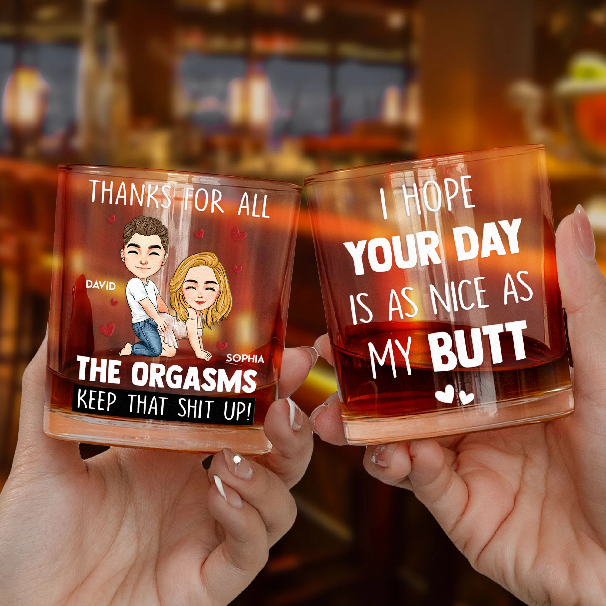 I Hope Your Day Is As Nice As My Butt - Personalized Whiskey Glass - Image 3