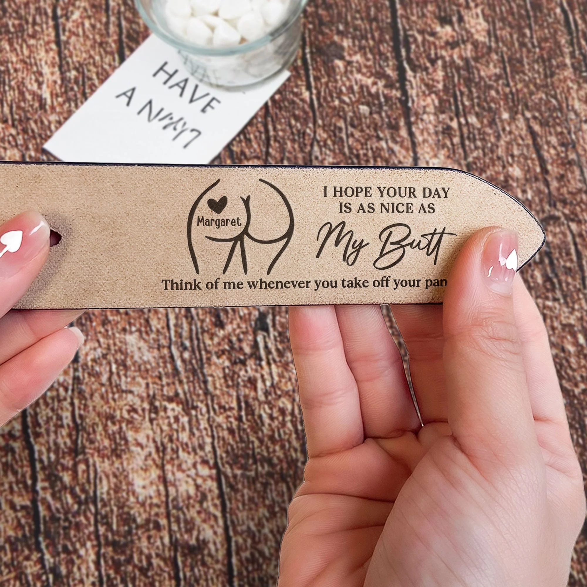 I Hope Your Day Is Nice - Personalized Engraved Leather Belt - Image 4