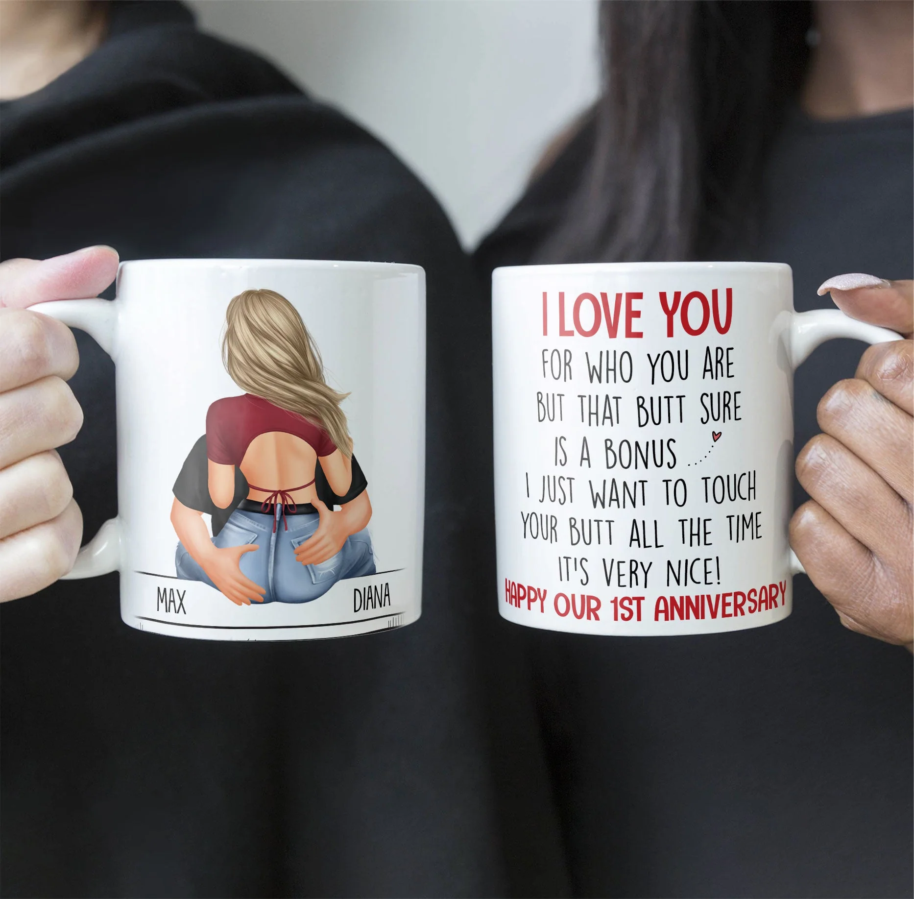 I Just Want To Touch Your Butt - Personalized Mug - Image 6