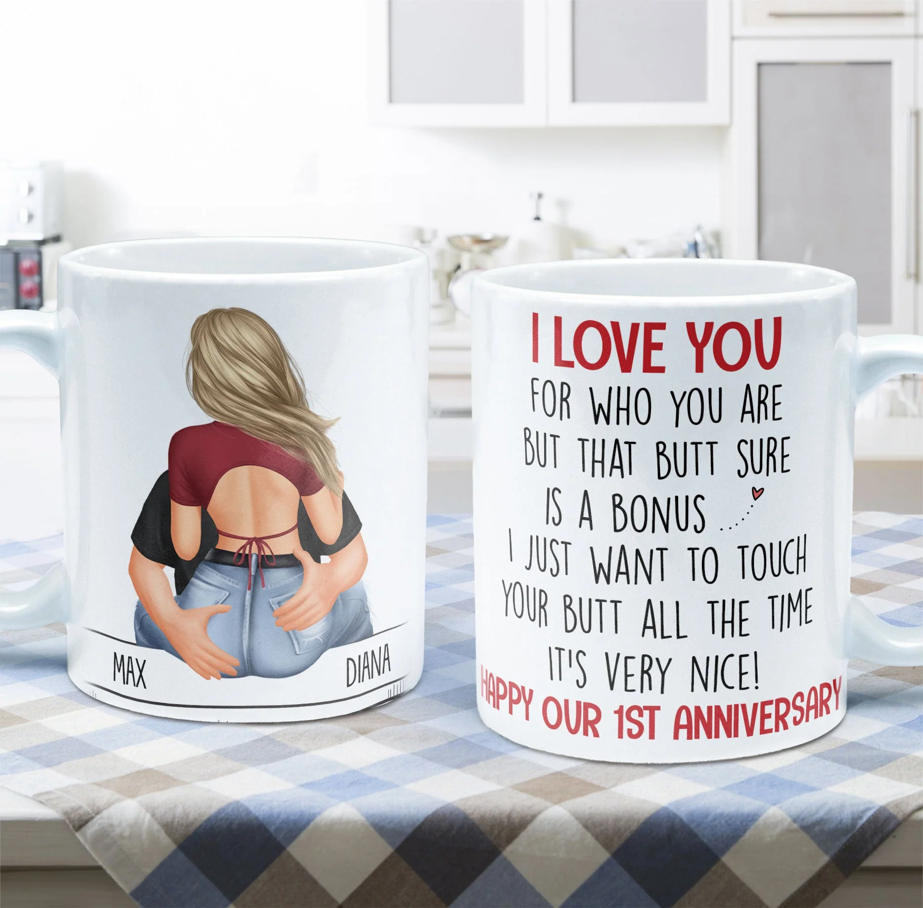 I Just Want To Touch Your Butt - Personalized Mug - Image 7