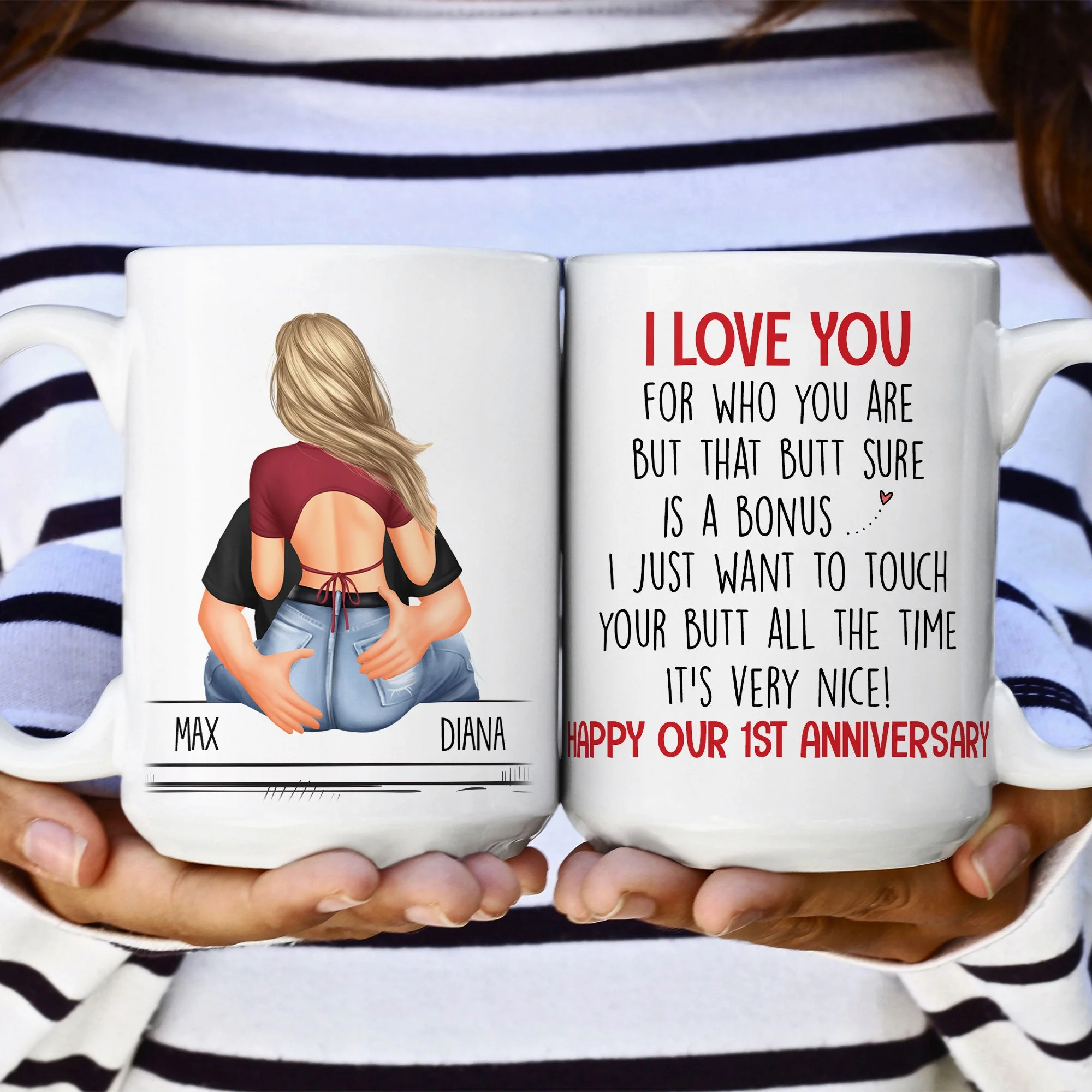 I Just Want To Touch Your Butt - Personalized Mug - Image 8