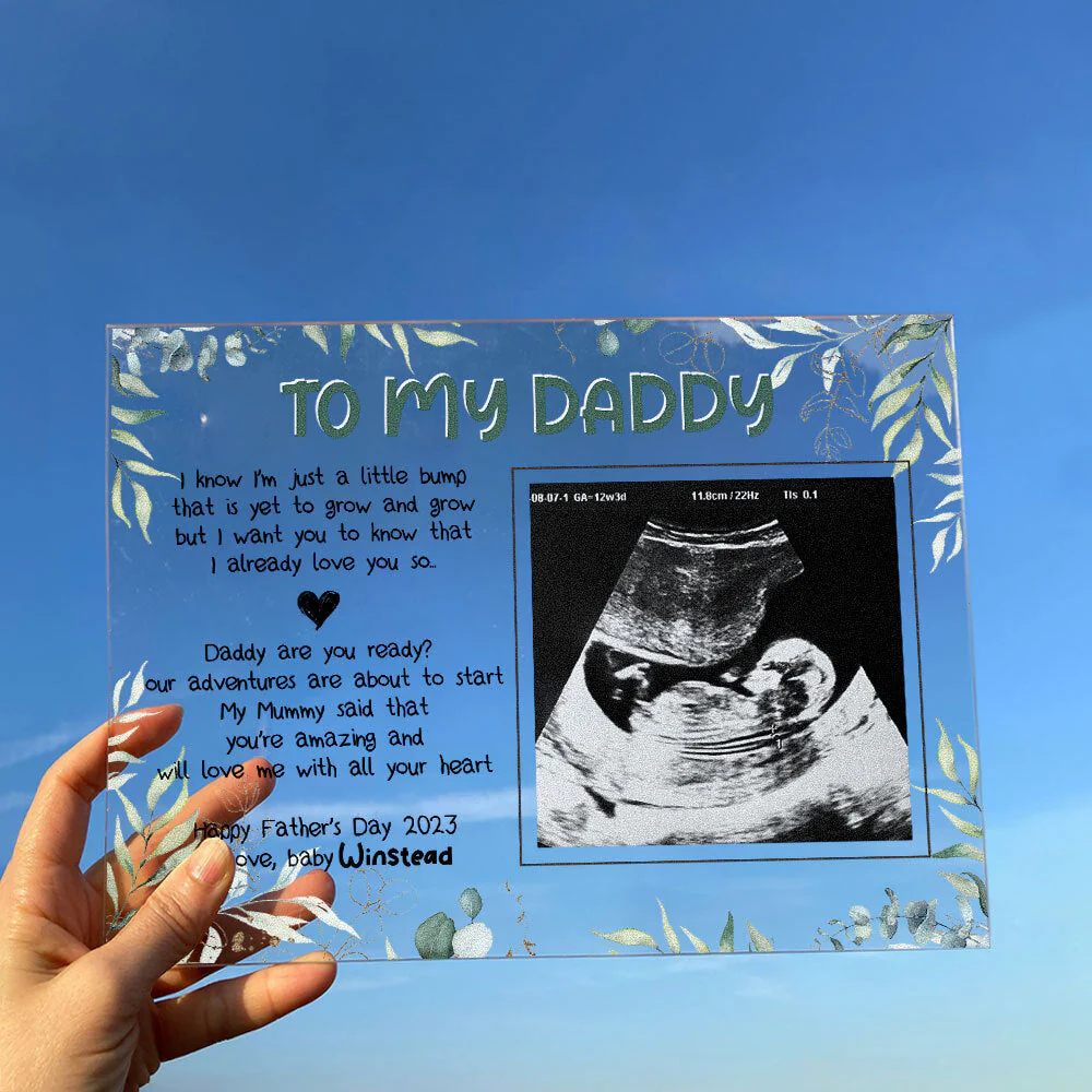 I Know I'm Just A Little Bump - Personalized Acrylic Photo Plaque - Image 4