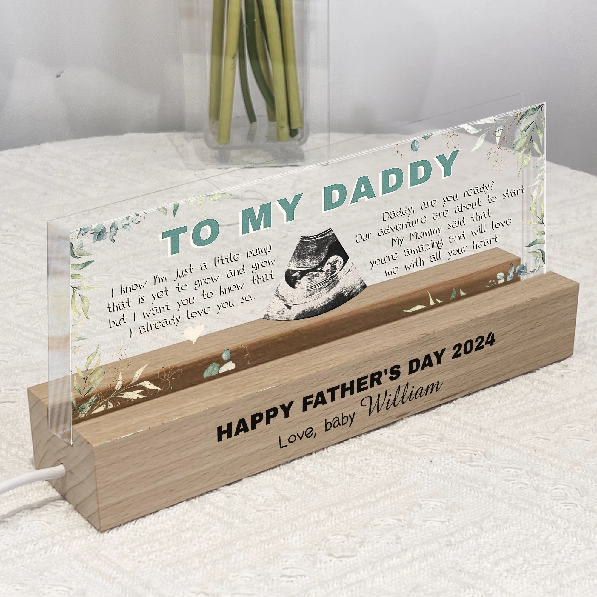 I Know I'm Just A Little Bump - Personalized Photo Led Night Light - Image 4