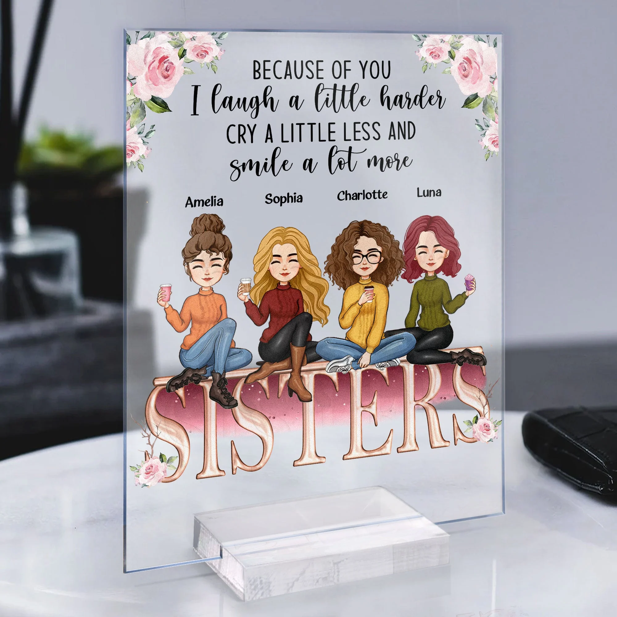 I Laugh A Little Harder - Personalized Acrylic Plaque - Image 4