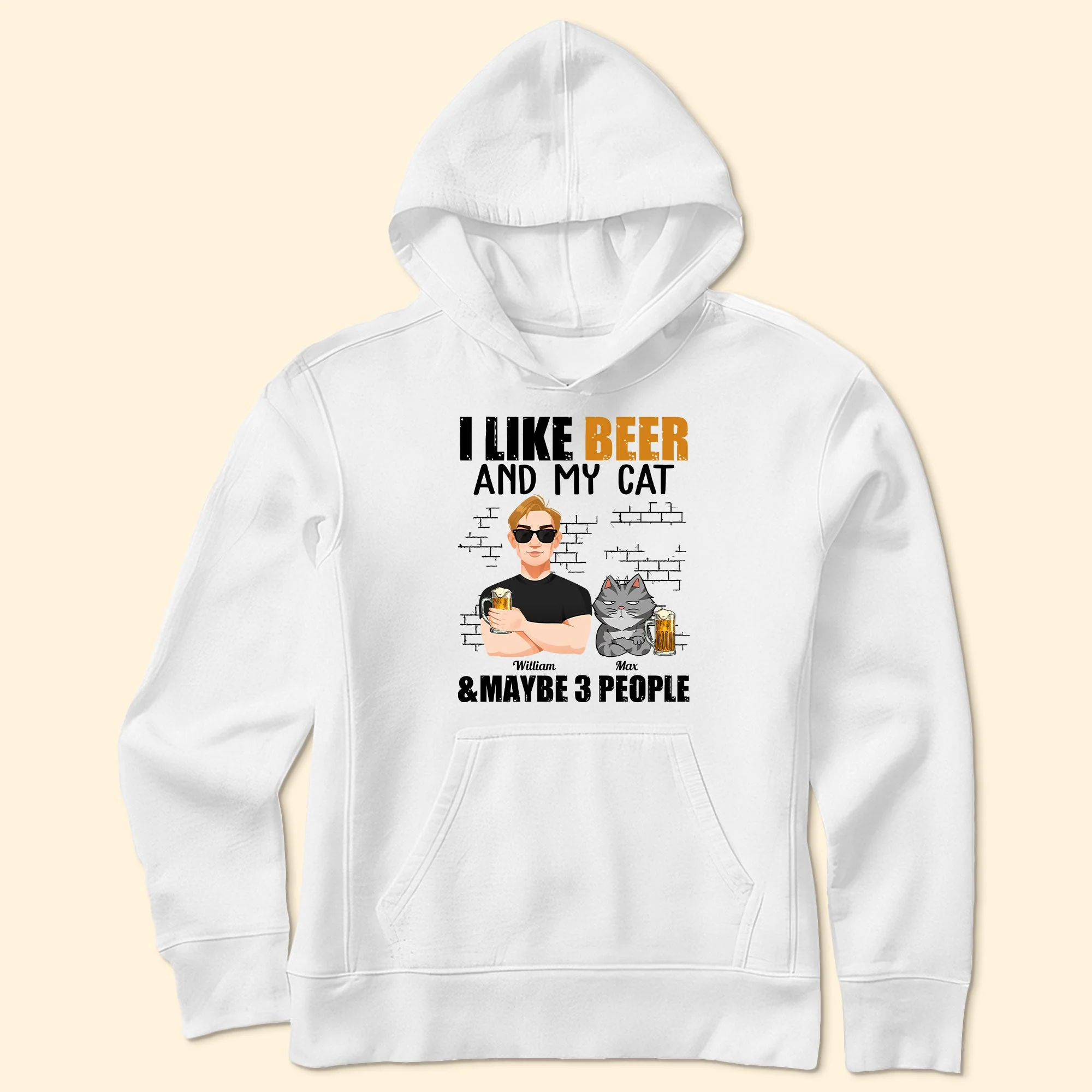 I Like Beer And My Cats And Maybe 3 People - Personalized Shirt - Image 4