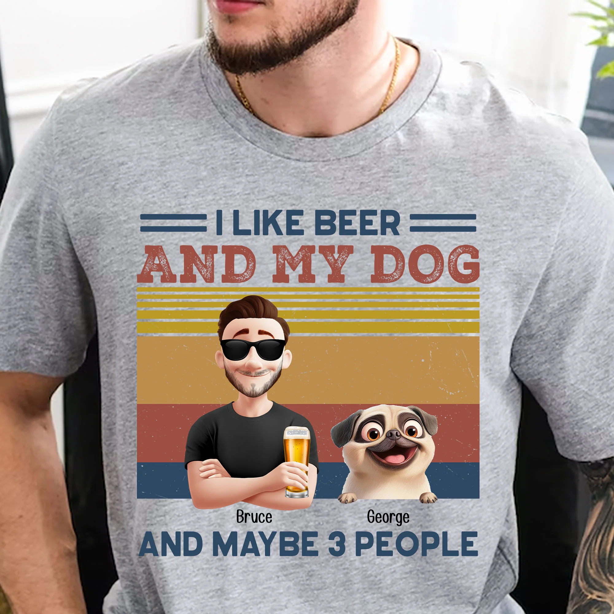 I Like Beer And My Dog New Version - Personalized Shirt - Image 2