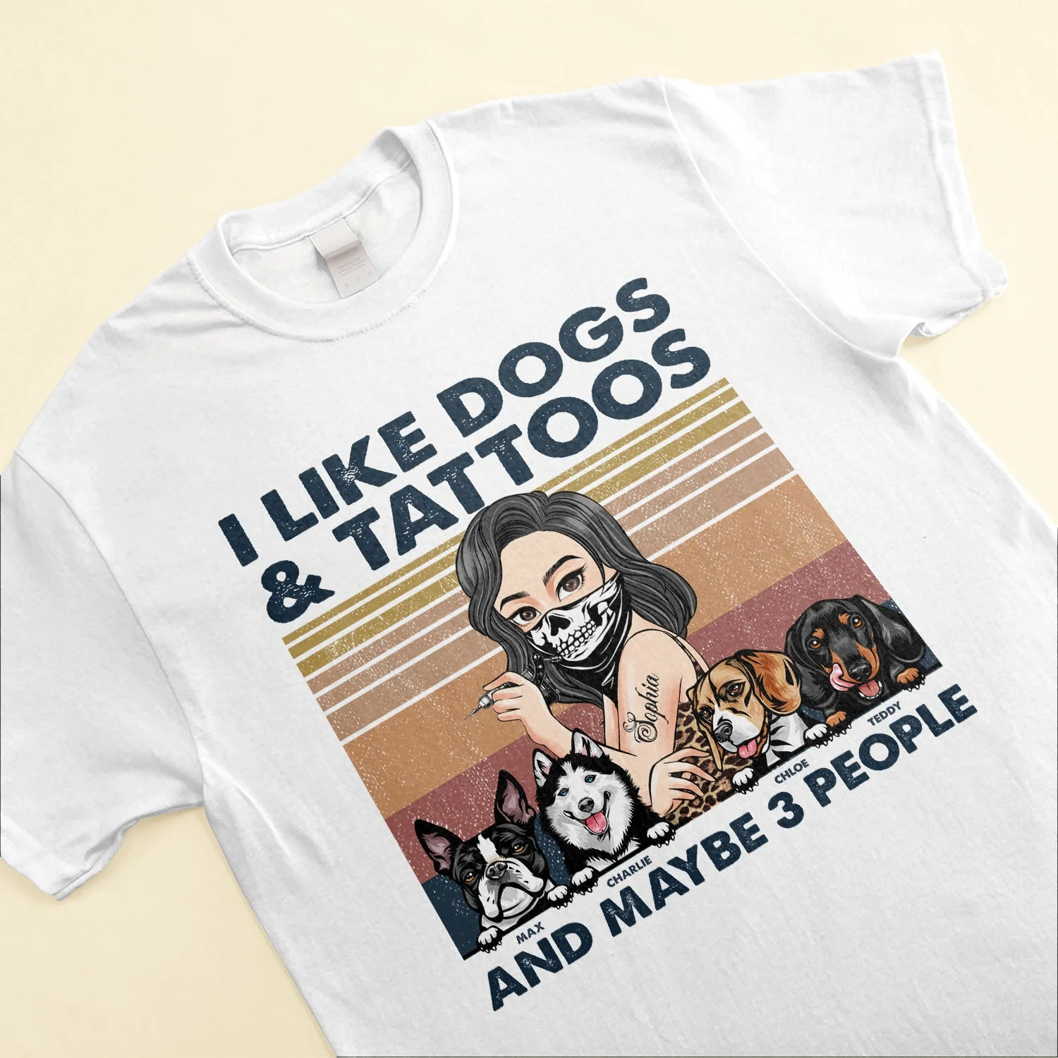 I Like Dogs And Tattoos- Personalized Shirt - Birthday Gift For Tattoo Girl, Dog Mom, Dog Lovers - Image 3
