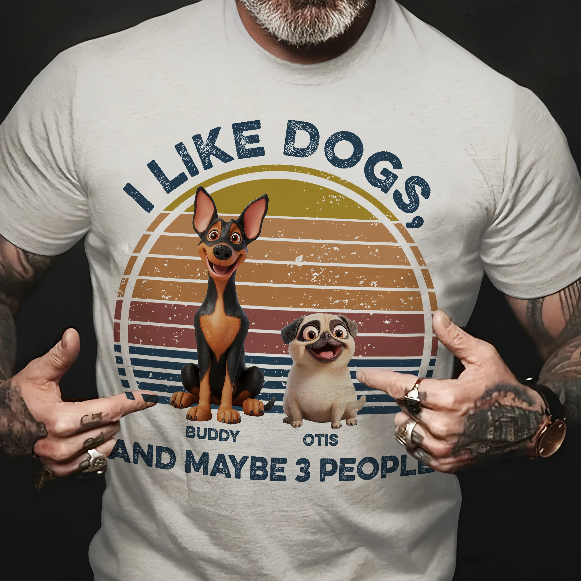 I Like Dogs, & Maybe 3 People - Personalized Shirt - Image 2