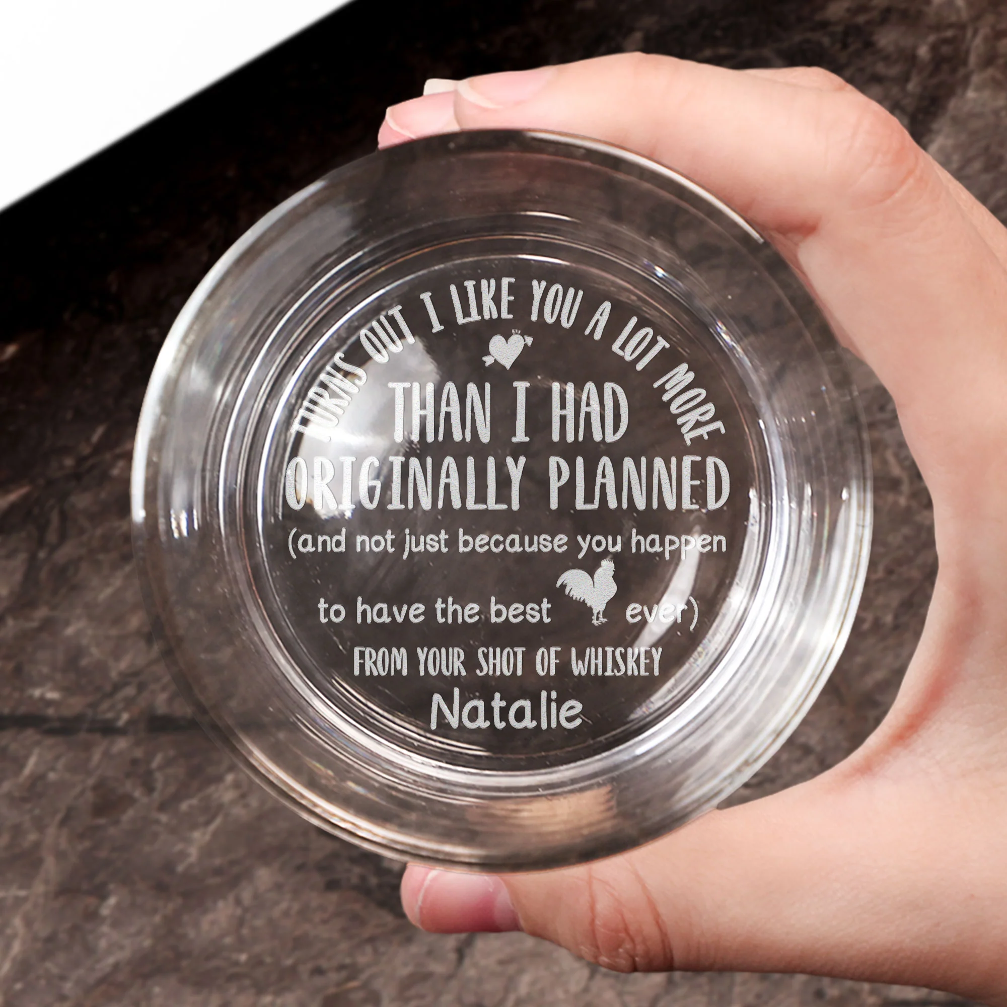 I Like You A Lot More Than I Planned - Personalized Engraved Whiskey Glass - Image 3
