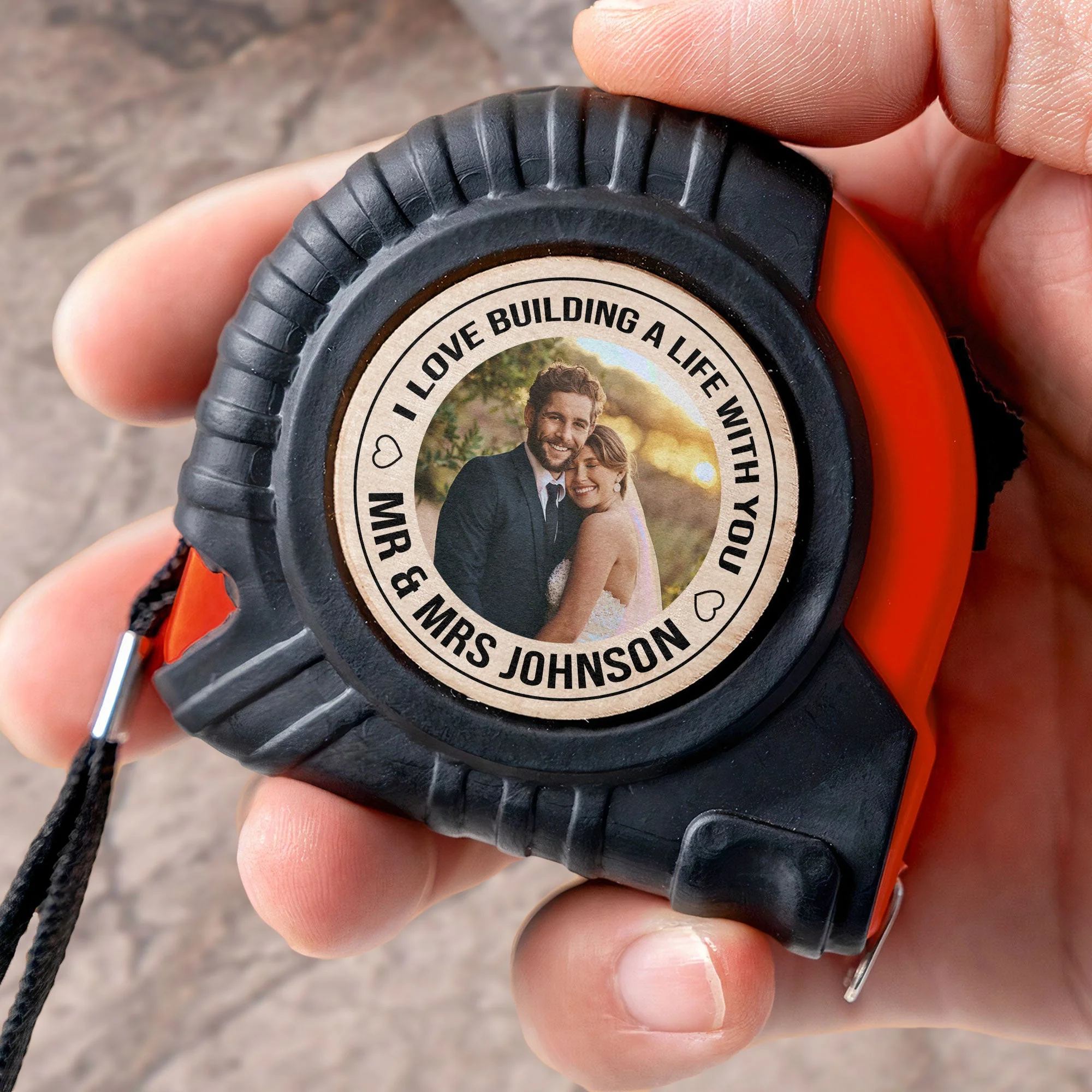 I Love Building A Life With You Groom Gift - Personalized Photo Tape Measure - Image 4