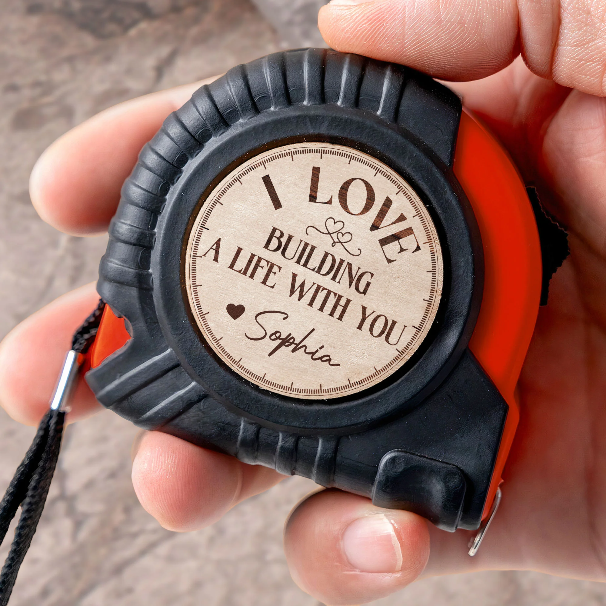 I Love Building A Life With You Husband Boyfriend Gift - Personalized Tape Measure - Image 3