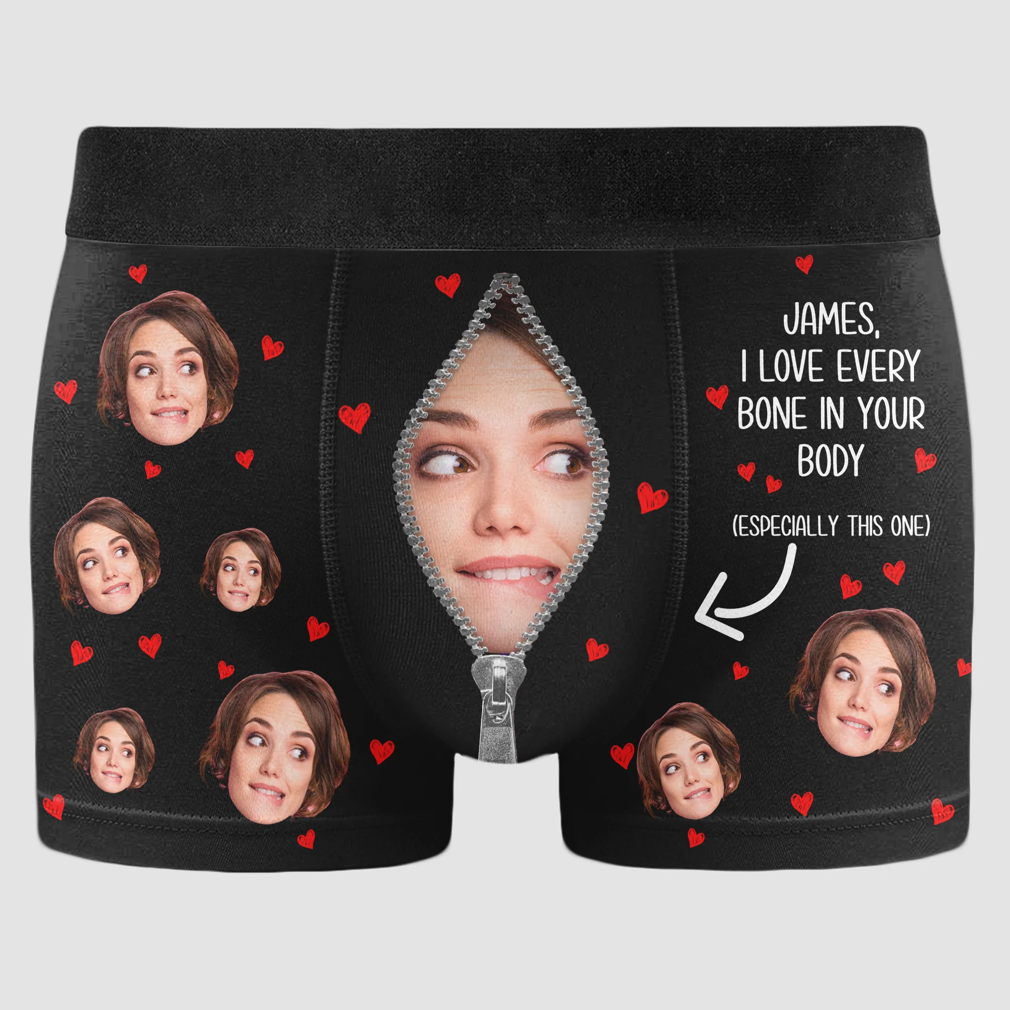 I Love Every Bone In Your Body - Personalized Photo Men's Boxer Briefs - Image 2