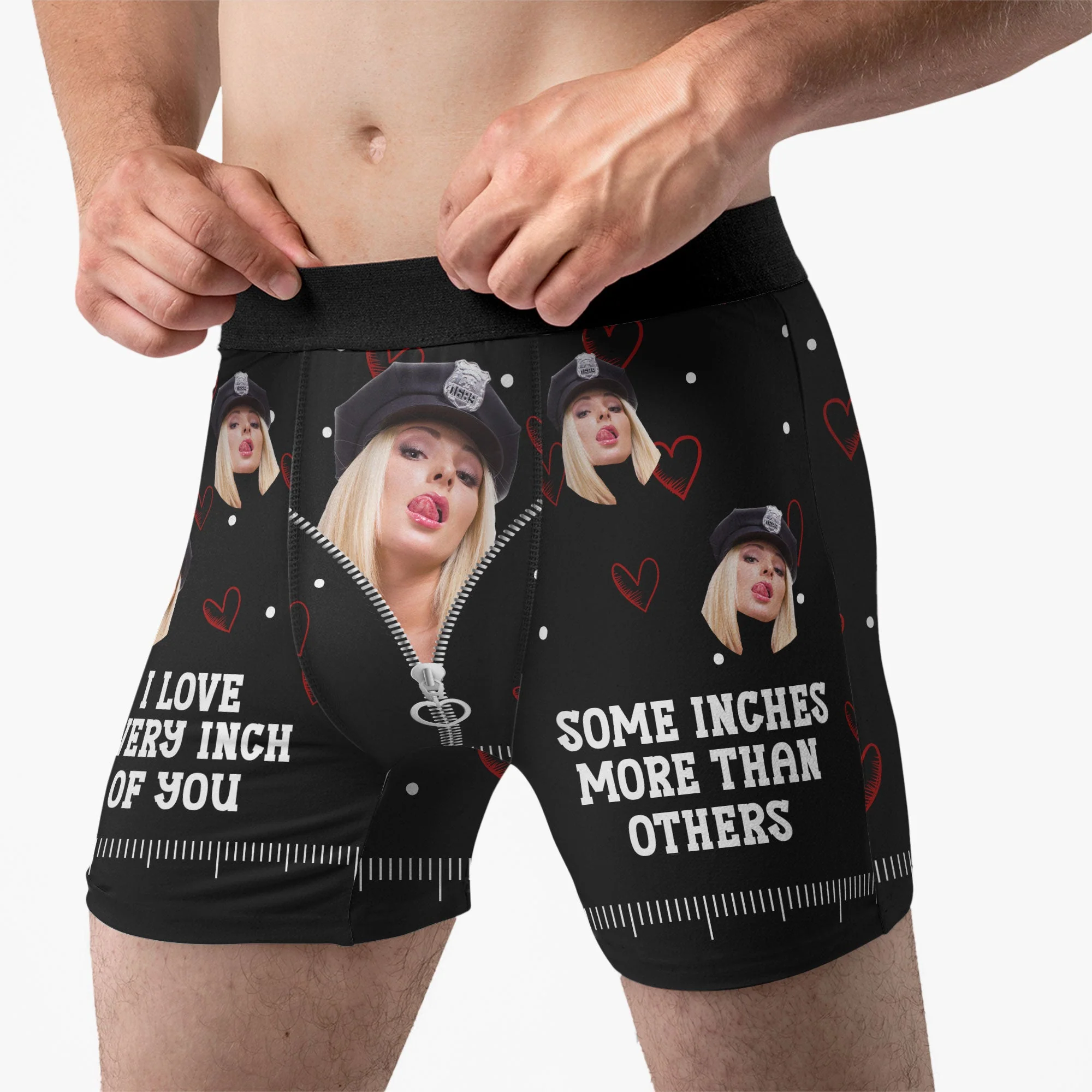 I Love Every Inch Of You - Personalized Photo Men's Boxer Briefs - Image 4