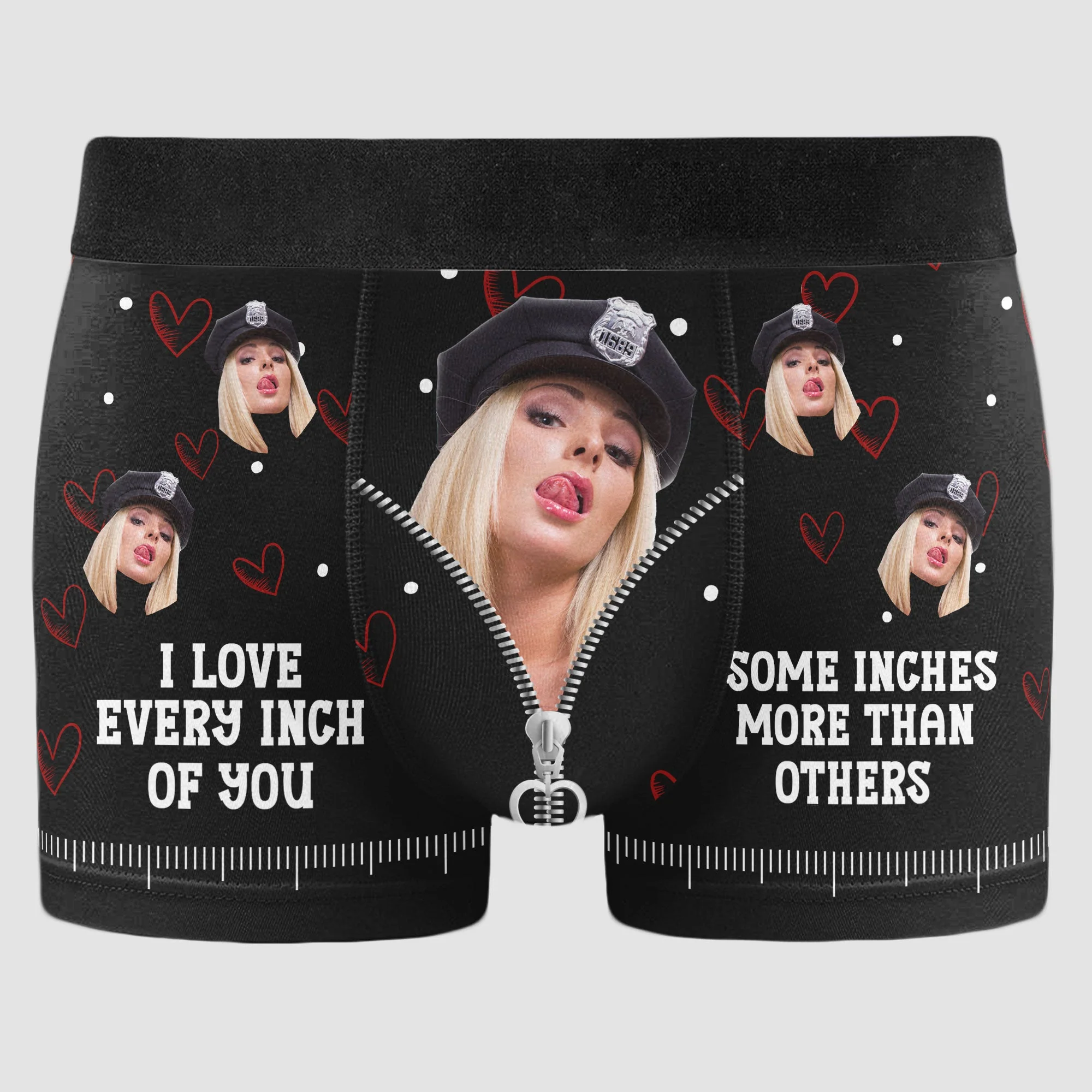 I Love Every Inch Of You - Personalized Photo Men's Boxer Briefs - Image 6