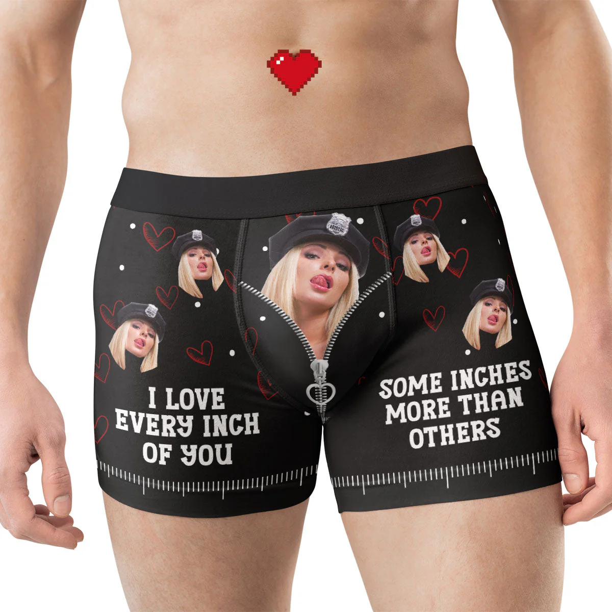 I Love Every Inch Of You - Personalized Photo Men's Boxer Briefs - Image 7