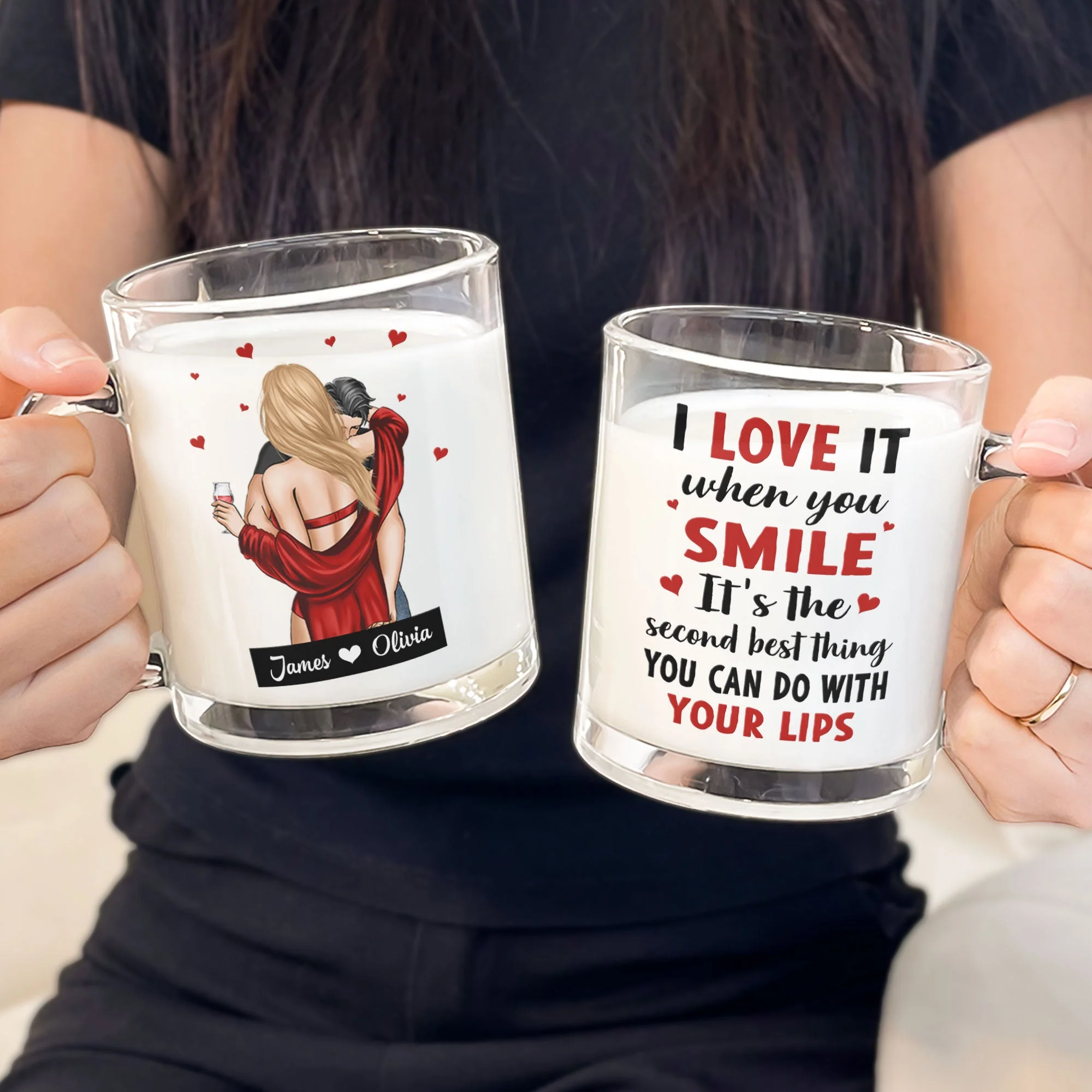 I Love It When You Smile - Personalized Glass Mug - Image 3