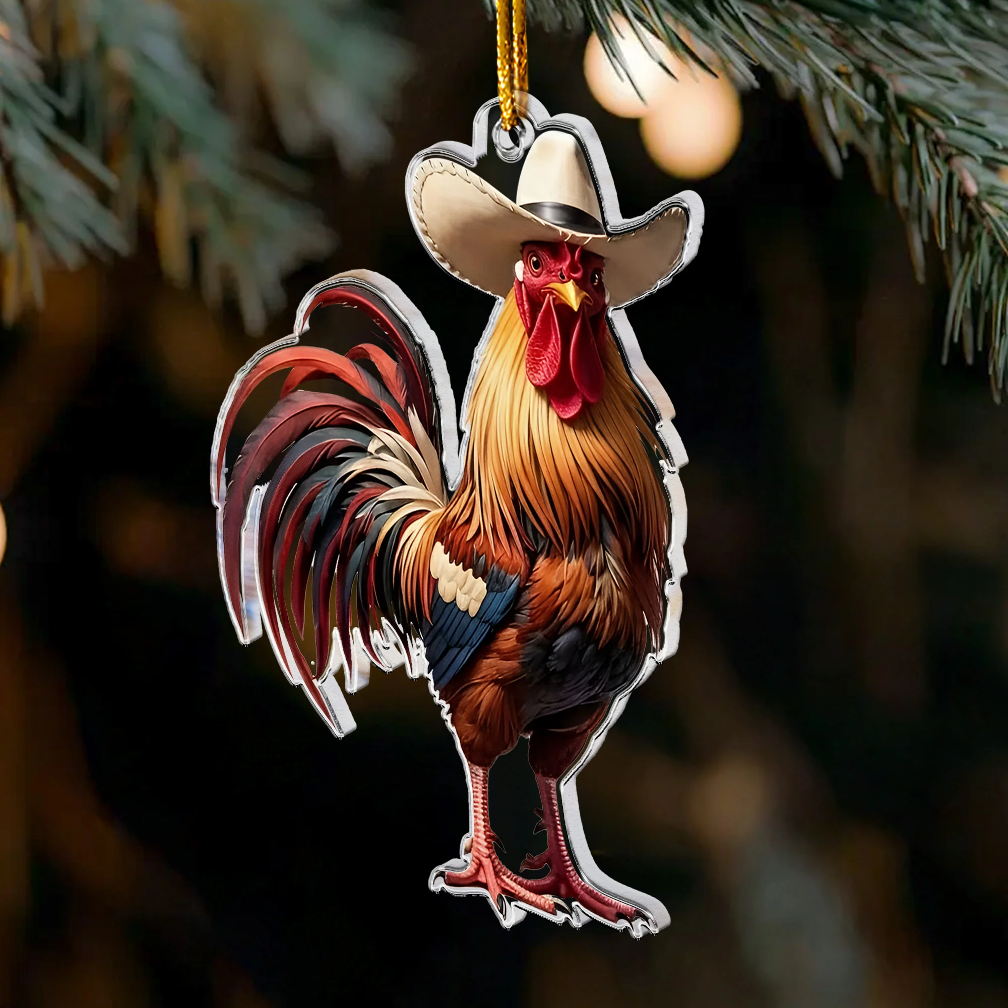 I Love My Farm Chicken Horse Cow - Acrylic Ornament - Image 3