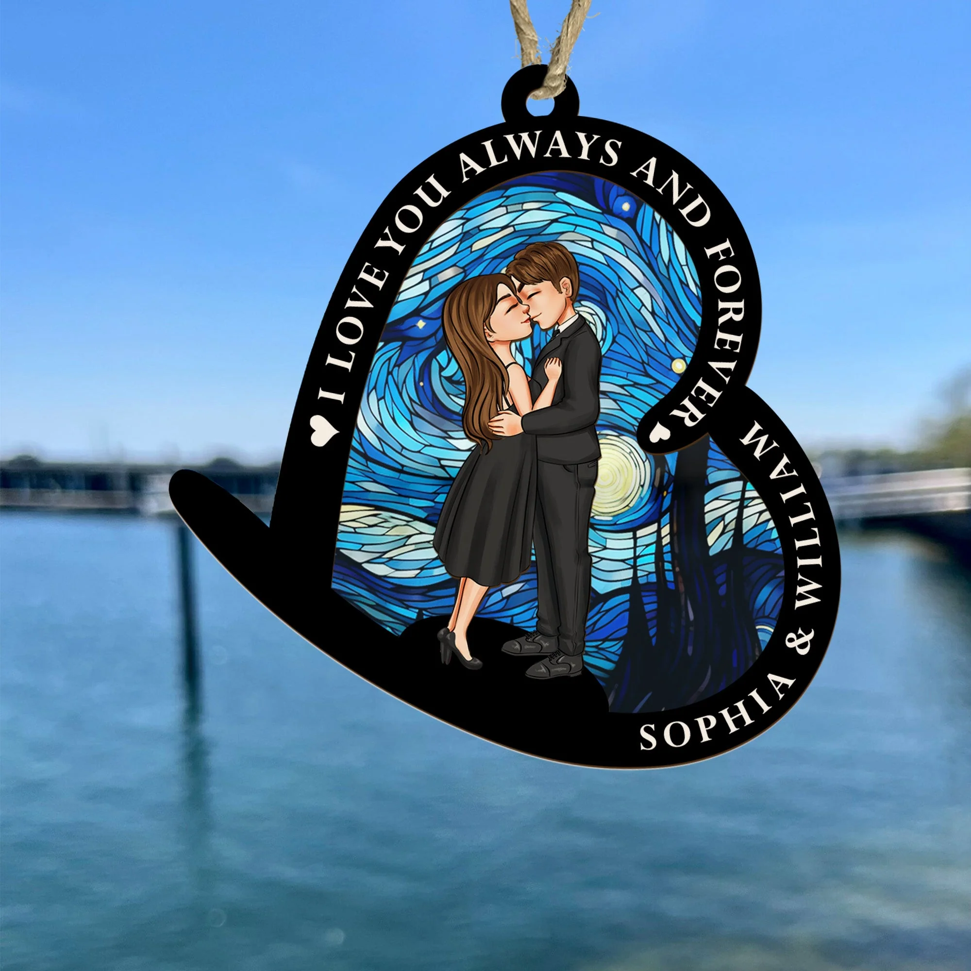 I Love You Always And Forever - Personalized Suncatcher Ornament - Image 3