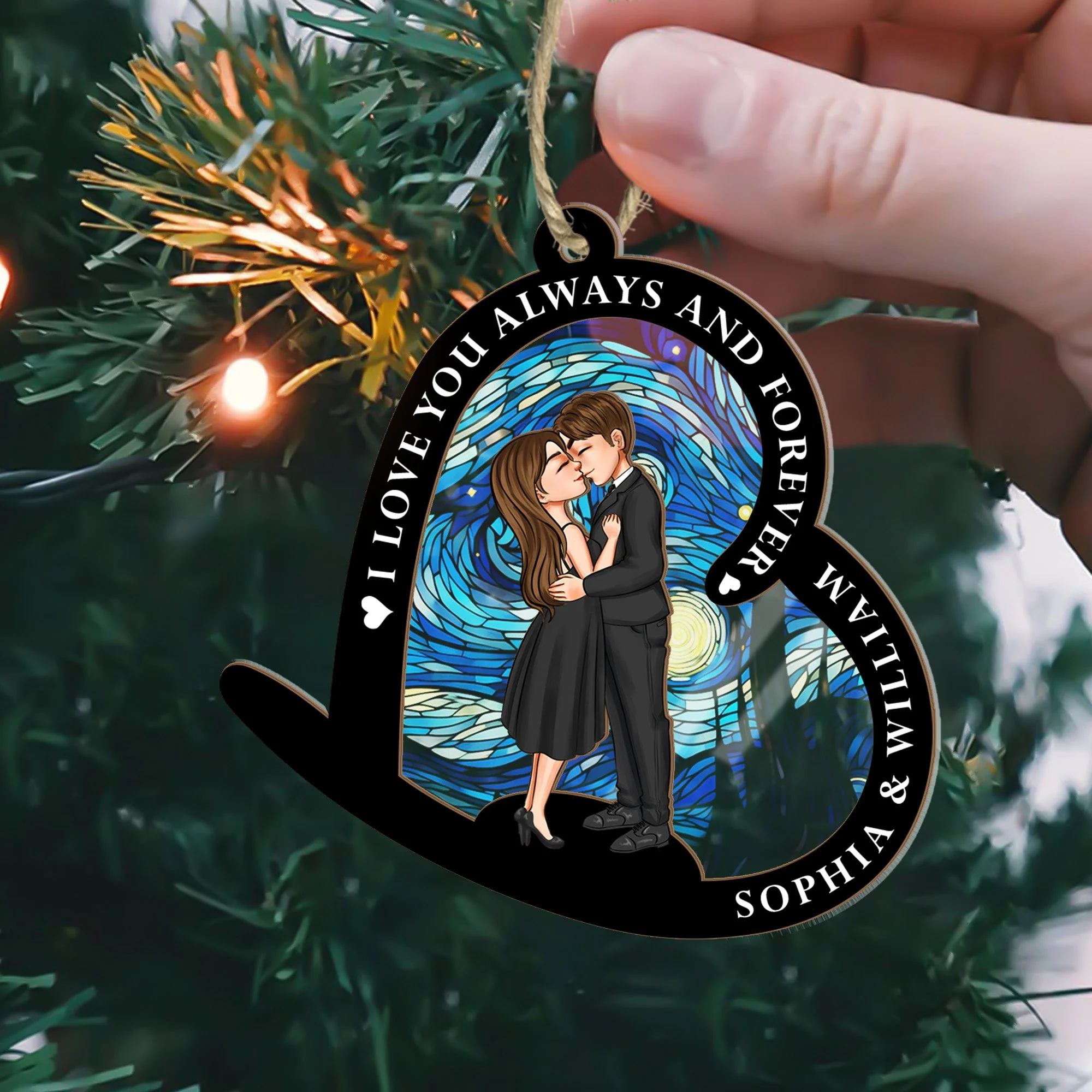 I Love You Always And Forever - Personalized Suncatcher Ornament - Image 7