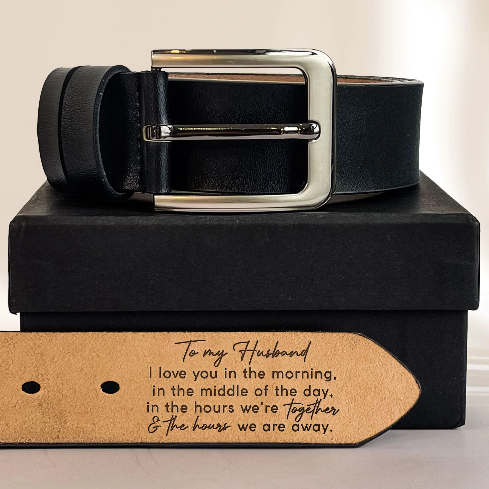 I Love You Every Day - Personalized Engraved Leather Belt - Image 2