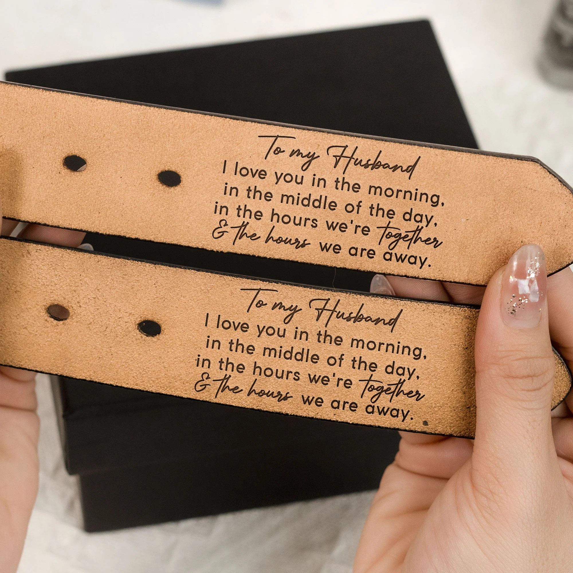 I Love You Every Day - Personalized Engraved Leather Belt - Image 4