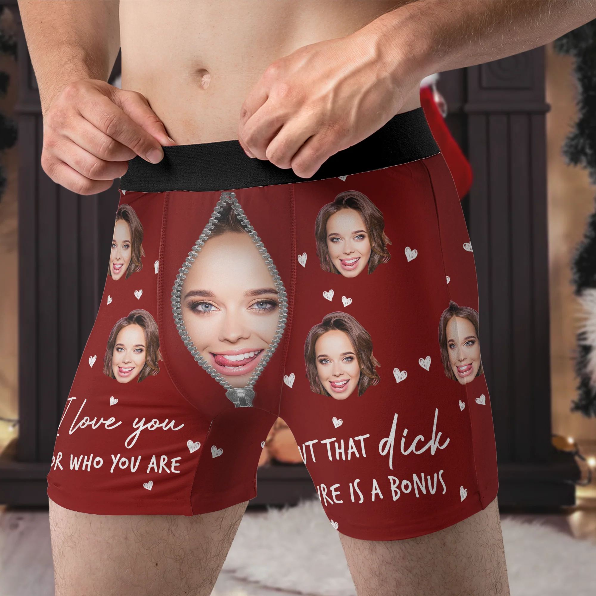 I Love You For Who You Are But That Sure Is A Bonus - Personalized Photo Men's Boxer Briefs - Image 4
