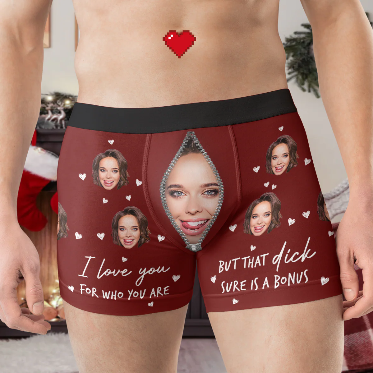 I Love You For Who You Are But That Sure Is A Bonus - Personalized Photo Men's Boxer Briefs - Image 6