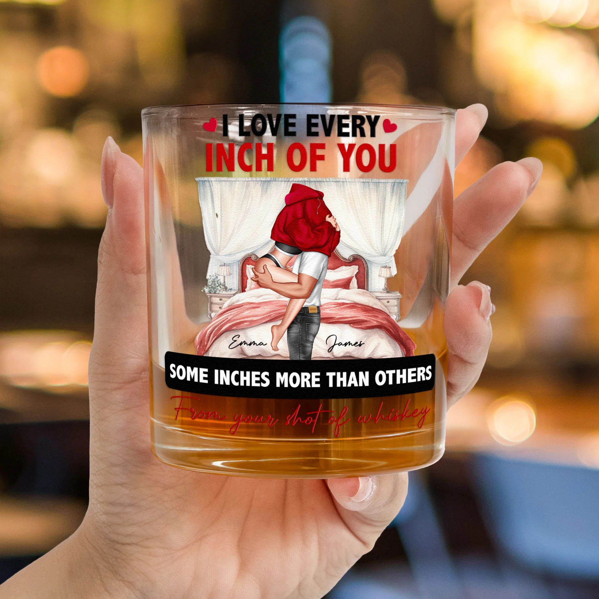 I Love You For Who You Are But That Sure Is A Bonus - Personalized Whiskey Glass - Image 3