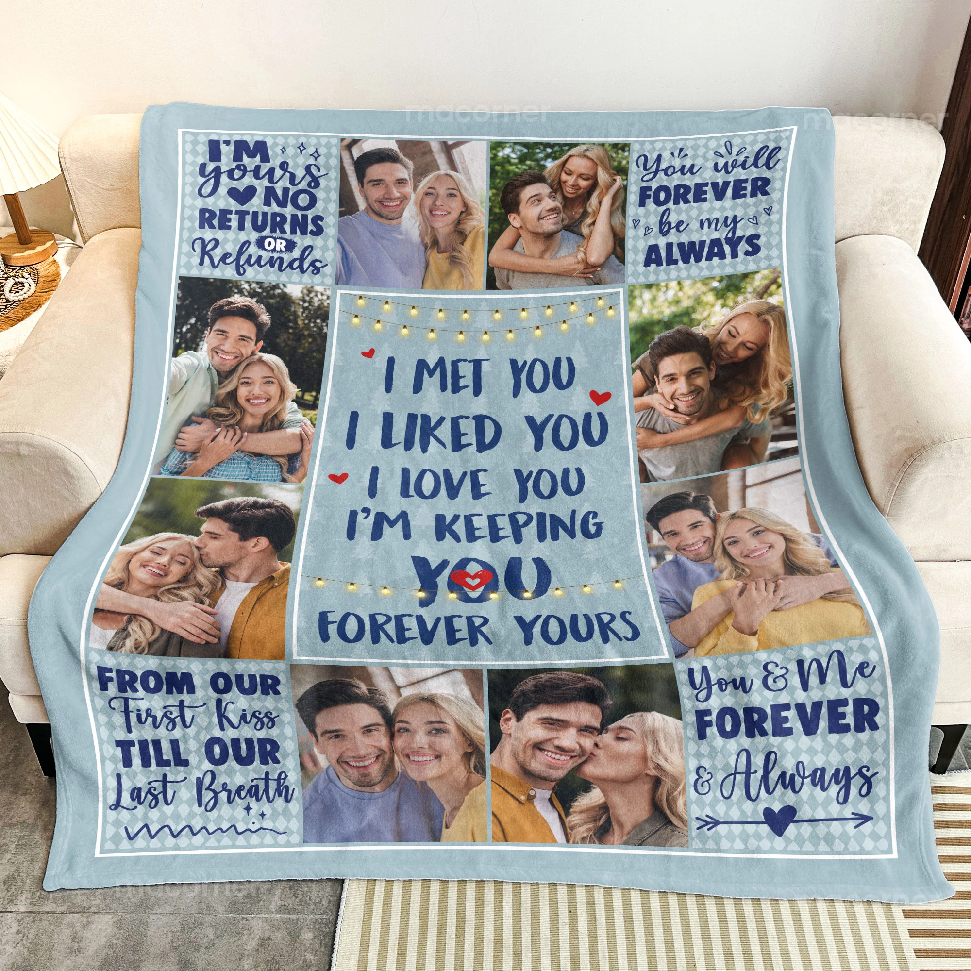 I Love You Forever & Always - Personalized Photo Blanket - Image 4