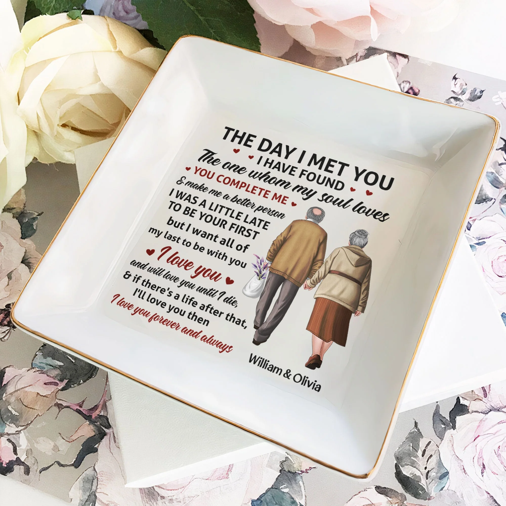 I Love You Forever And Always - Personalized Jewelry Dish - Image 2