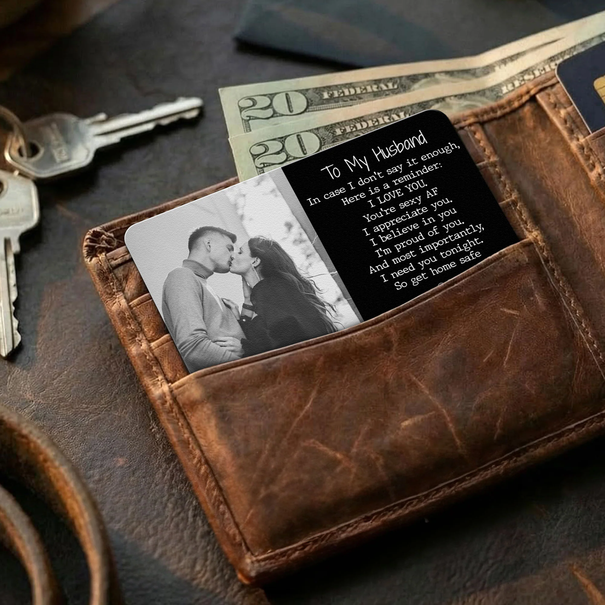I Love You Gift For Husband, Boyfriend - Personalized Wallet Card - Image 5