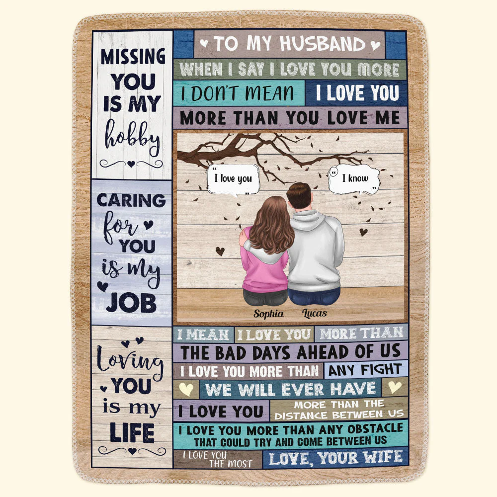 I Love You More - Personalized Blanket - Anniversary, Loving Gift For Lover, Couple, Husband, Wife, Boyfriend, Girlfriend - Image 3