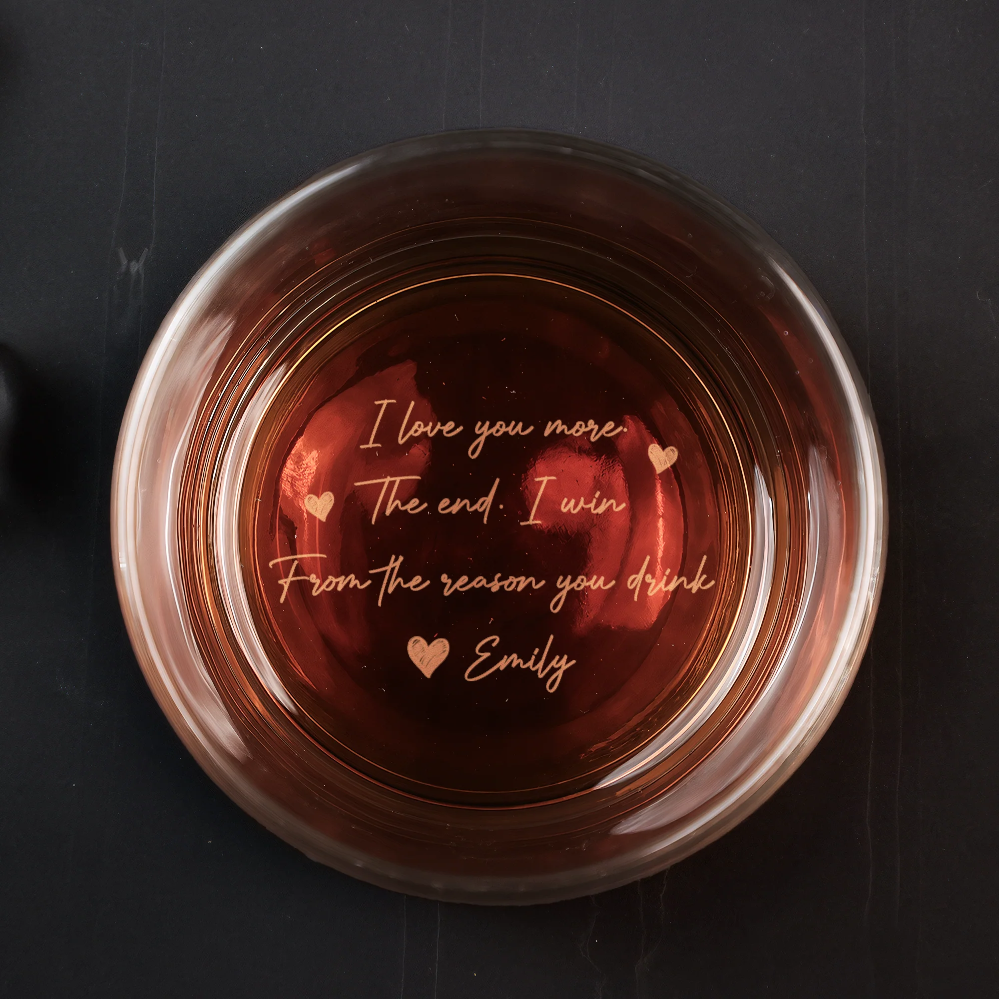 I Love You More The End I Win - Personalized Engraved Whiskey Glass - Image 2