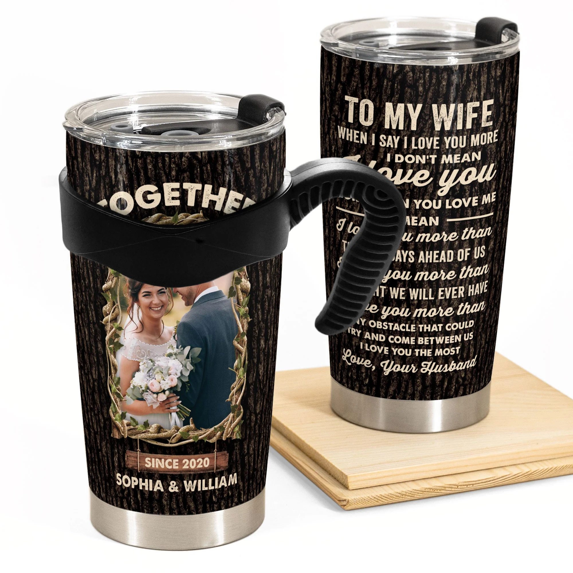 I Love You The Most - Personalized Photo Tumbler Cup - Image 2