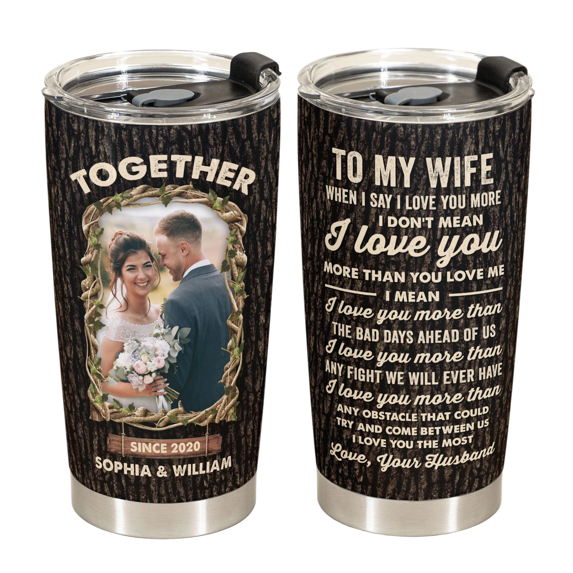 I Love You The Most - Personalized Photo Tumbler Cup - Image 4