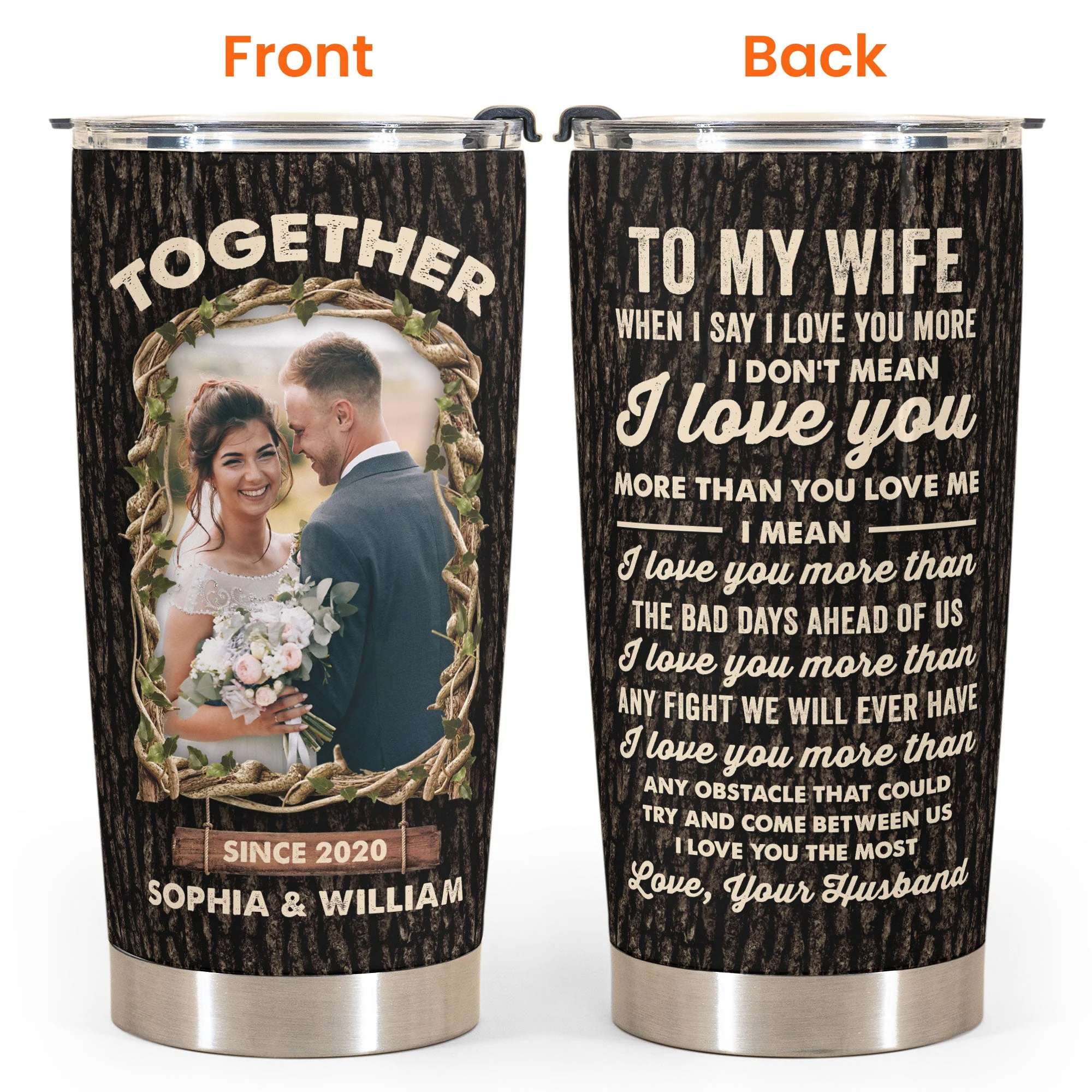 I Love You The Most - Personalized Photo Tumbler Cup - Image 6