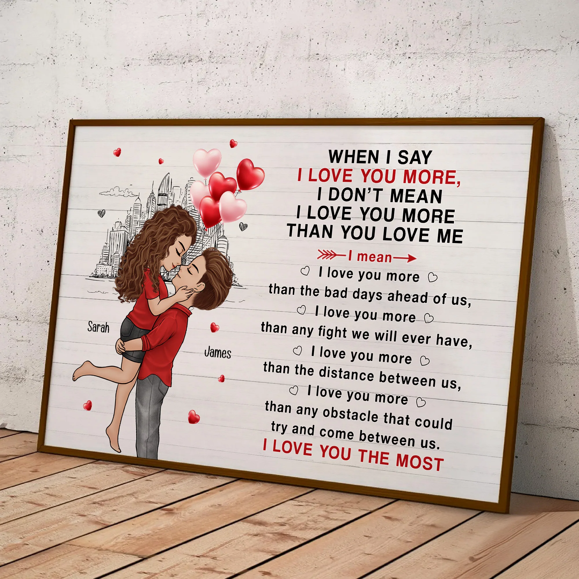I Love You The Most Valentine's Day Anniversary Gift - Personalized Poster - Image 3