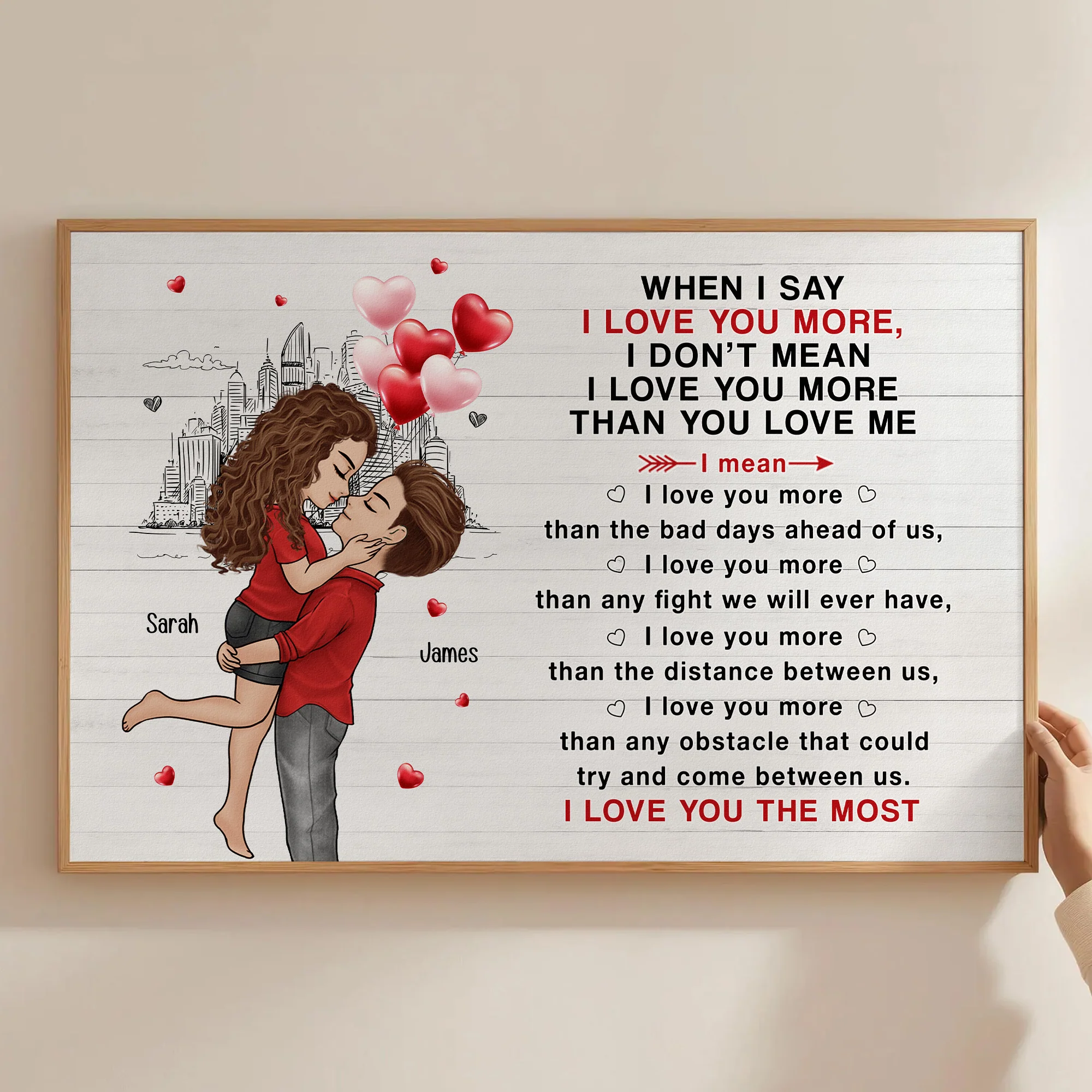 I Love You The Most Valentine's Day Anniversary Gift - Personalized Poster - Image 4
