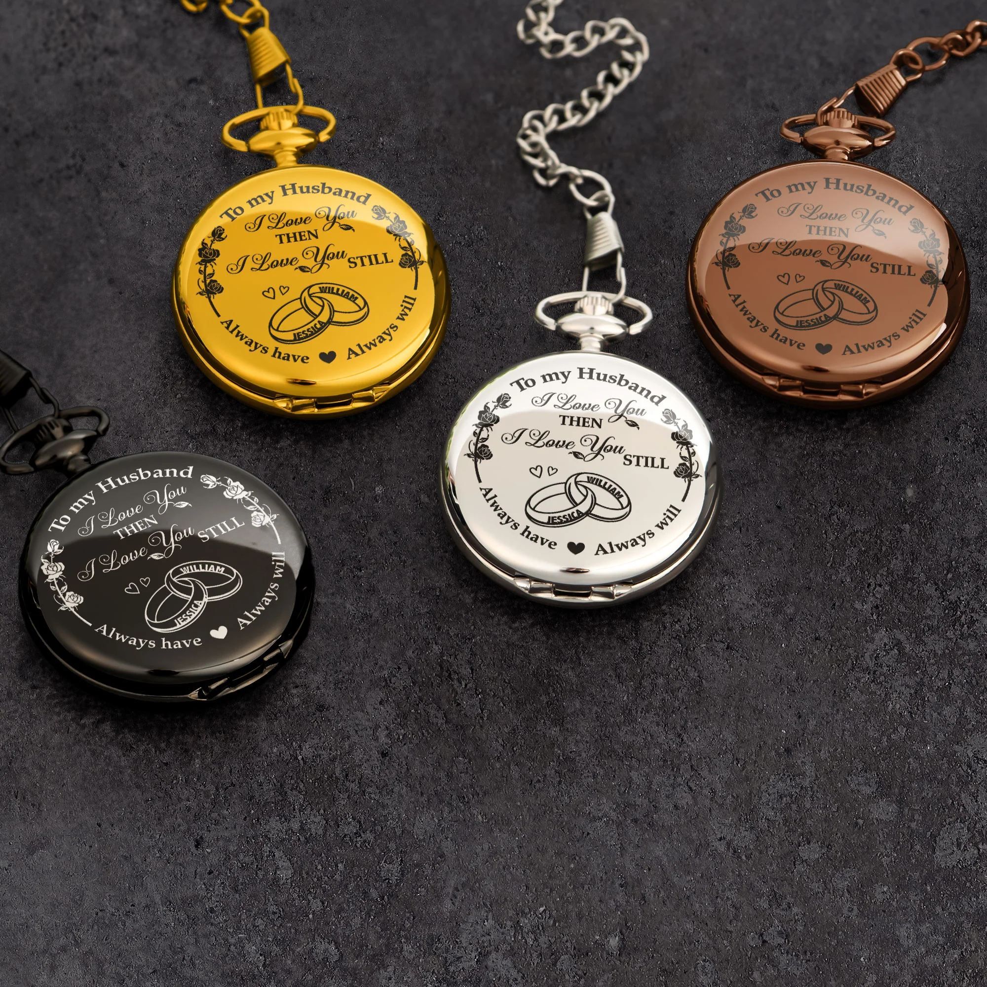 I Love You Then I Love You Still - Personalized Pocket Watch - Image 3