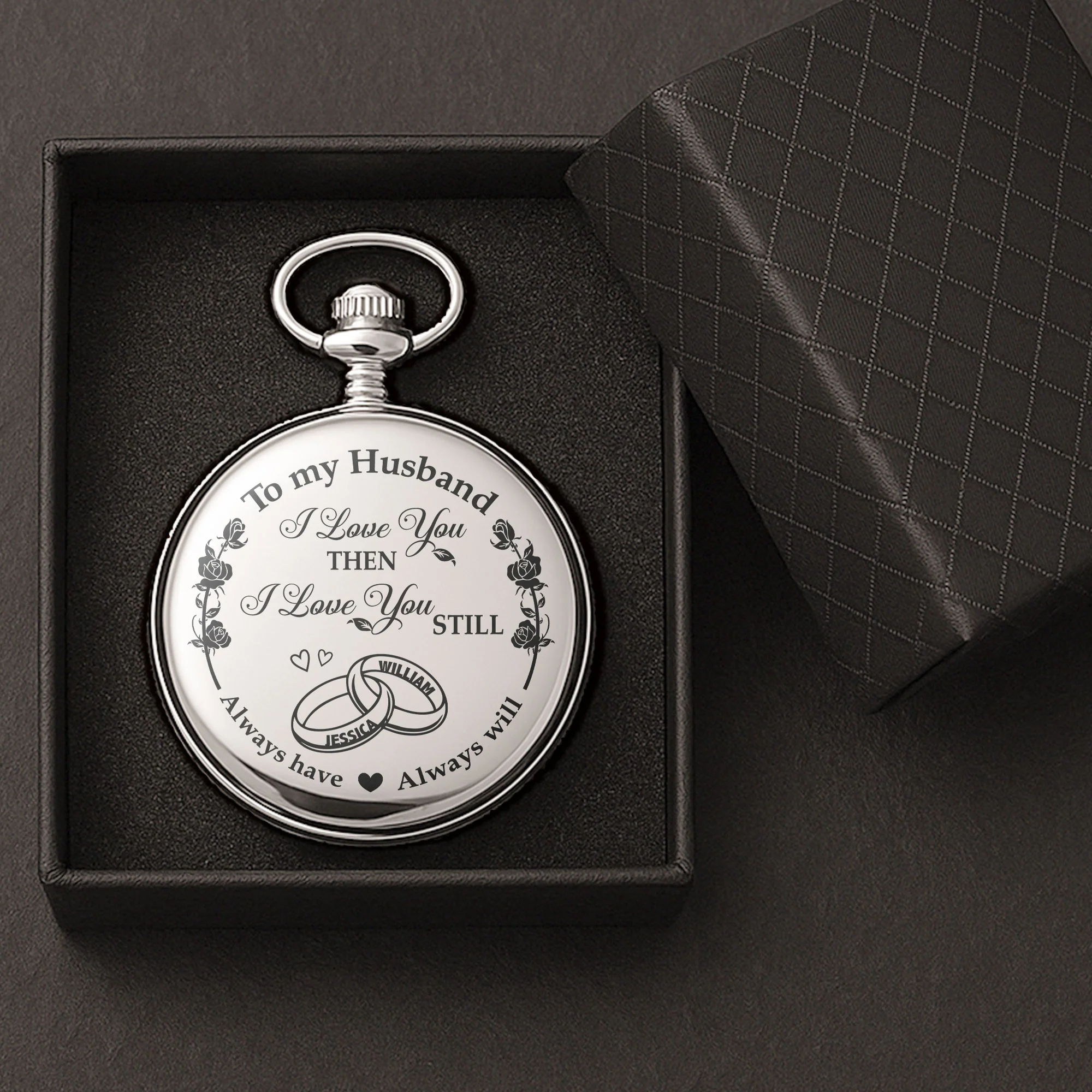 I Love You Then I Love You Still - Personalized Pocket Watch - Image 4